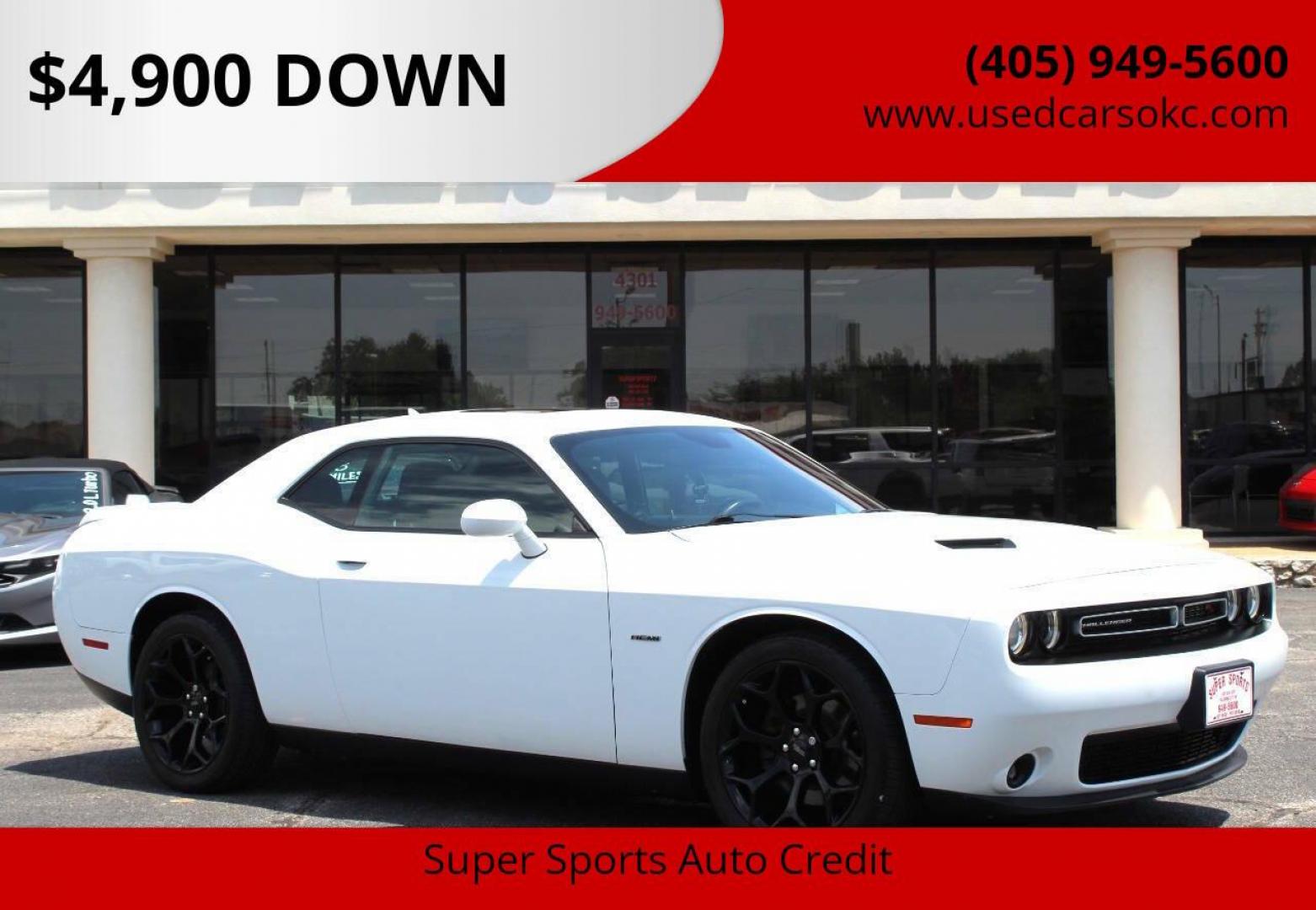 2018 White Dodge Challenger R/T Plus (2C3CDZBT9JH) with an 5.7L V8 OHV 16V engine, 6A transmission, located at 4301 NW 39th , Oklahoma City, OK, 73112, (405) 949-5600, 35.512135, -97.598671 - Photo#0
