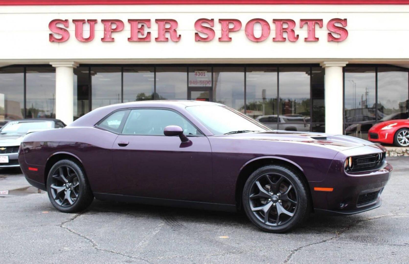 2020 Purple Dodge Challenger SXT (2C3CDZAG8LH) with an 3.6L V6 DOHC 24V engine, 8A transmission, located at 4301 NW 39th , Oklahoma City, OK, 73112, (405) 949-5600, 35.512135, -97.598671 - Photo#0