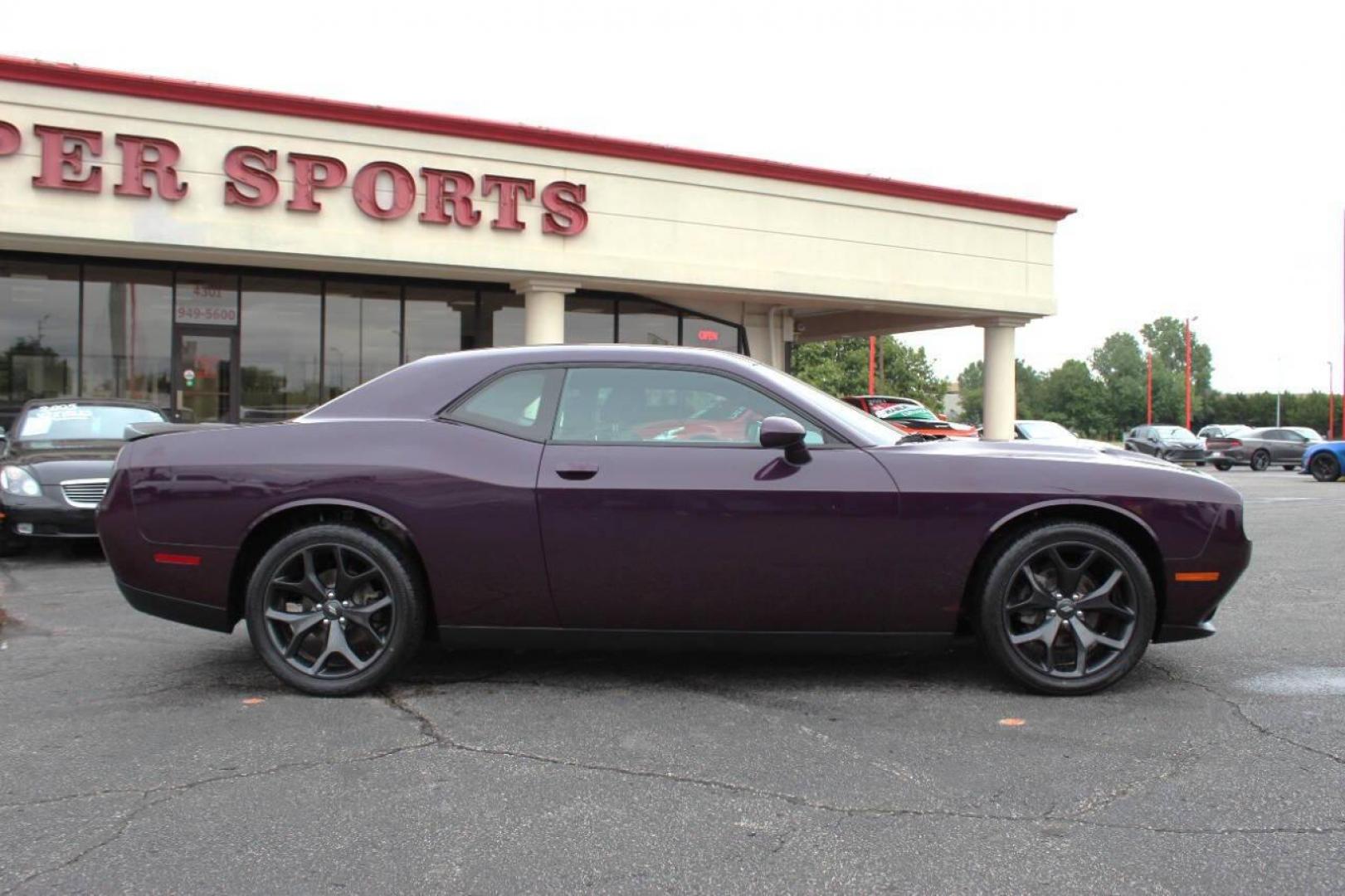 2020 Purple Dodge Challenger SXT (2C3CDZAG8LH) with an 3.6L V6 DOHC 24V engine, 8A transmission, located at 4301 NW 39th , Oklahoma City, OK, 73112, (405) 949-5600, 35.512135, -97.598671 - Photo#2