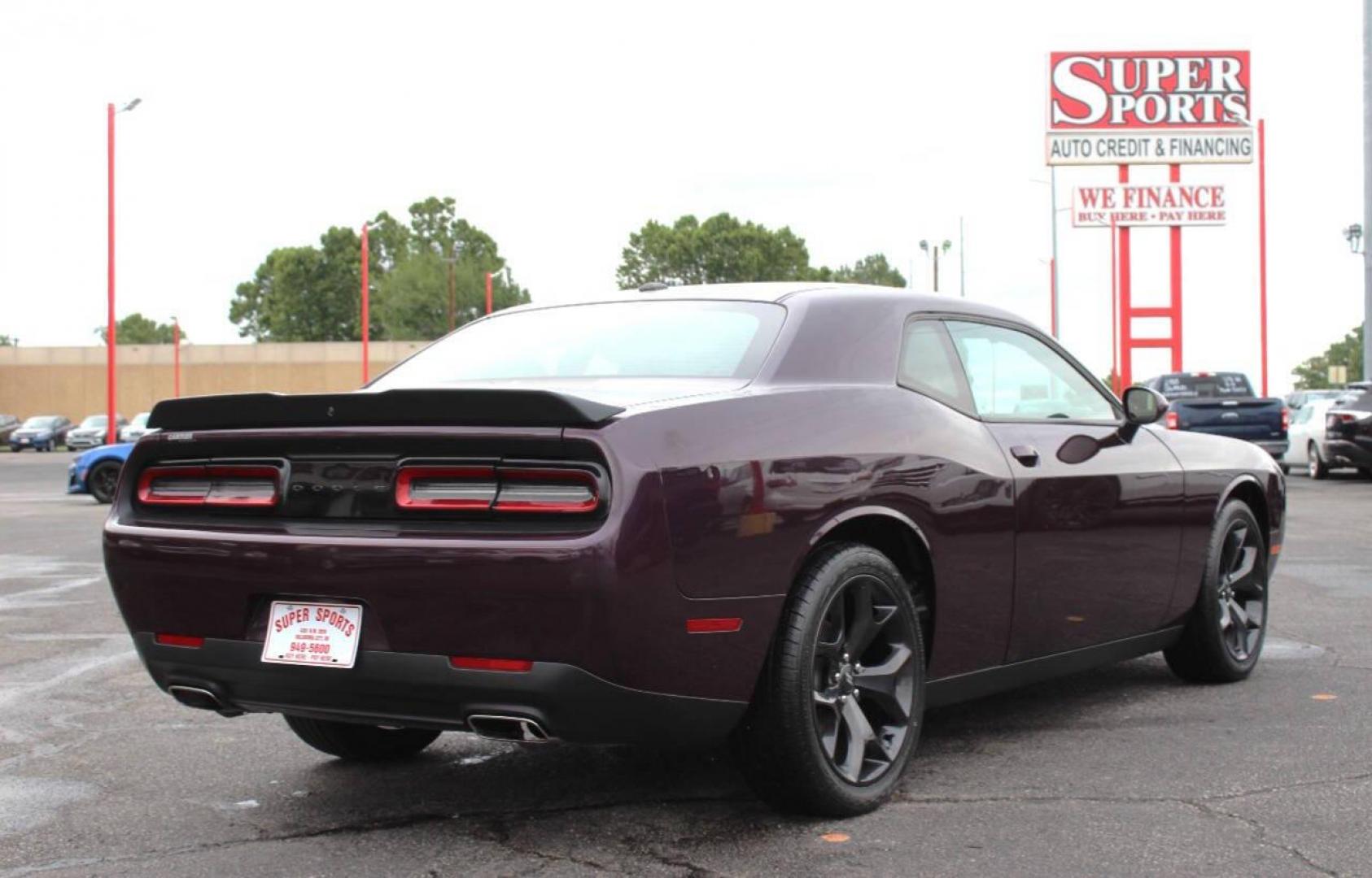 2020 Purple Dodge Challenger SXT (2C3CDZAG8LH) with an 3.6L V6 DOHC 24V engine, 8A transmission, located at 4301 NW 39th , Oklahoma City, OK, 73112, (405) 949-5600, 35.512135, -97.598671 - Photo#3