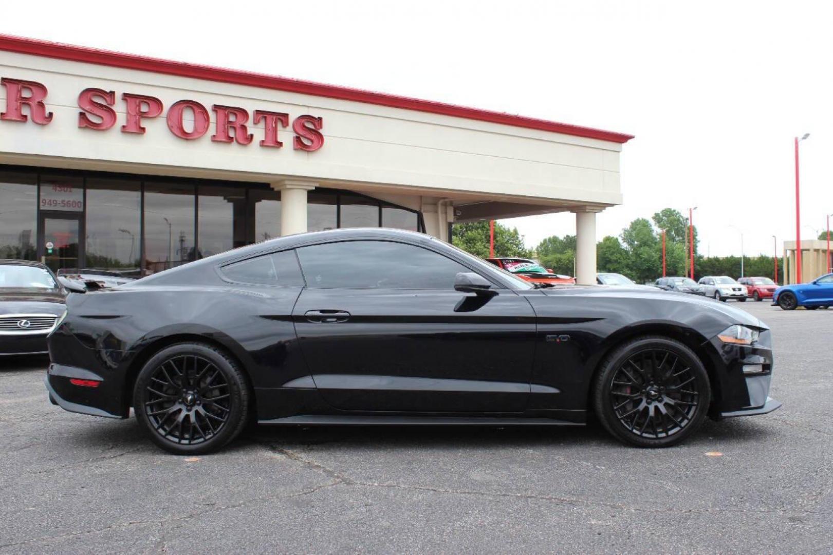 2019 Black Ford Mustang GT Premium Coupe (1FA6P8CF3K5) with an 5.0L V8 DOHC 32V engine, Automatic 10-Speed transmission, located at 4301 NW 39th , Oklahoma City, OK, 73112, (405) 949-5600, 35.512135, -97.598671 - Photo#2