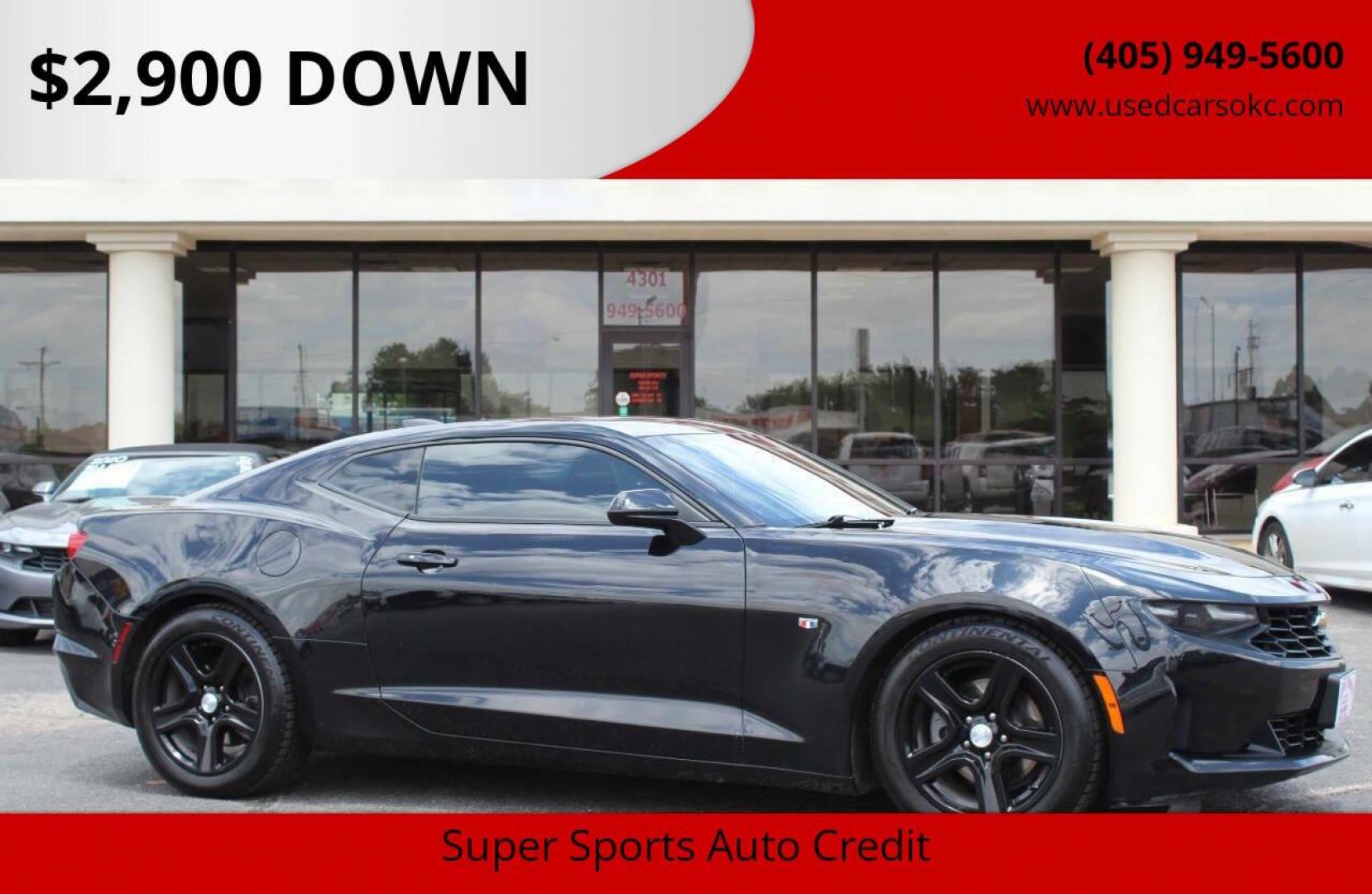 2022 Black Chevrolet Camaro 1LT Coupe (1G1FB1RX1N0) with an 2.0L L4 DOHC 16V TURBO engine, 6M transmission, located at 4301 NW 39th , Oklahoma City, OK, 73112, (405) 949-5600, 35.512135, -97.598671 - Photo#0