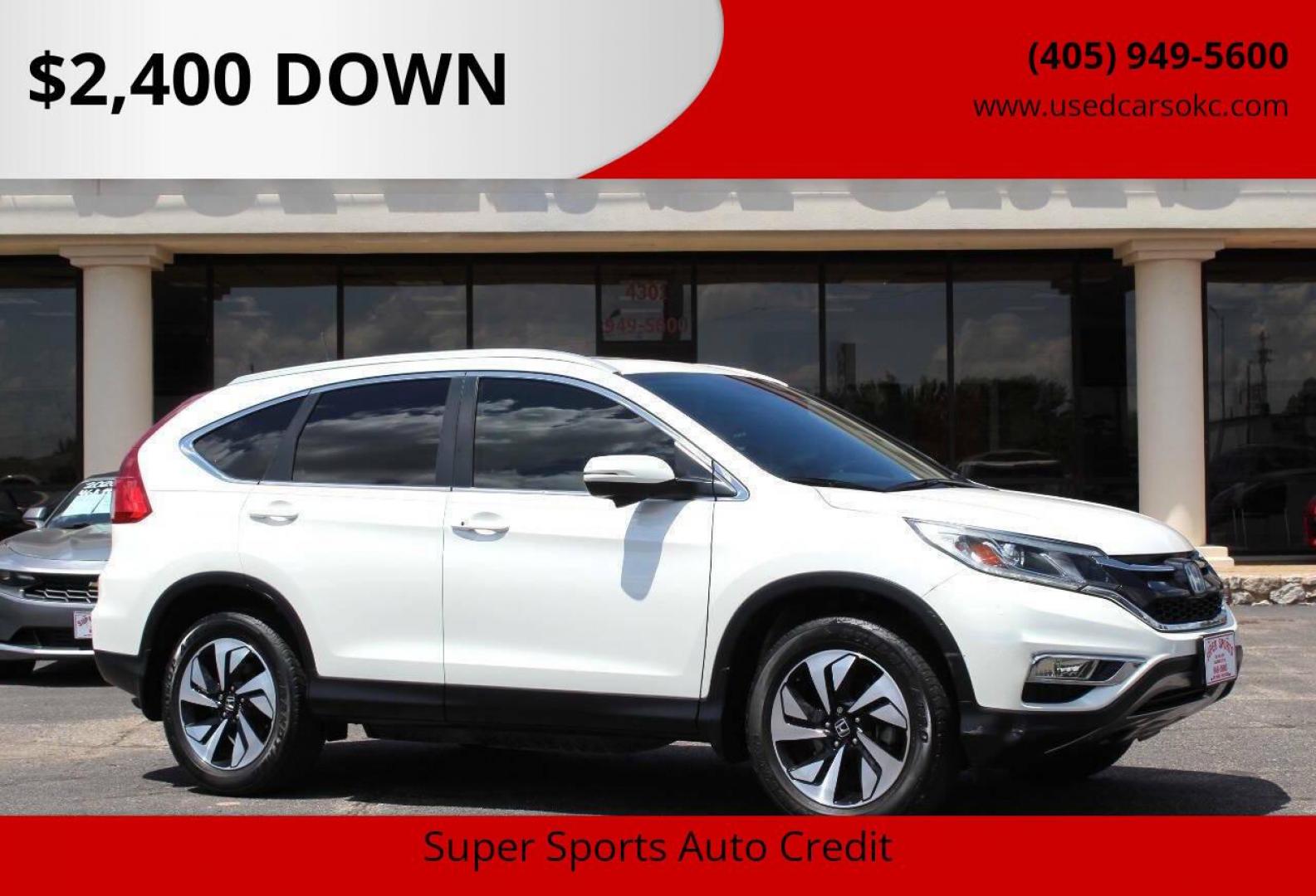 2016 White Honda CR-V Touring 2WD (5J6RM3H93GL) with an 2.4L L4 DOHC 16V engine, CVT transmission, located at 4301 NW 39th , Oklahoma City, OK, 73112, (405) 949-5600, 35.512135, -97.598671 - NO DRIVERS LICENCE -NO FULL COVERAGE INSURANCE - NO CREDIT CHECK. COME ON OVER TO SUPERSPORTS, TAKE A LOOK AND TEST DRIVE. PLEASE GIVE US A CALL AT (405) 949-5600. NO LICENCIA DE CONDUCIR - NO SEGURO DE COBERTURA TOTAL - NO VERIFICACION DE CREDITO. VISITENOS EN SUPERSPORTS, MIRE - Photo#0
