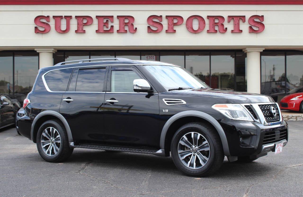 2019 Black Nissan Armada SL 2WD (JN8AY2ND9K9) with an 5.6L V8 5.6L V8 engine, Automatic 7-Speed transmission, located at 4301 NW 39th , Oklahoma City, OK, 73112, (405) 949-5600, 35.512135, -97.598671 - Hablamos espanol. SPEND SMART --- BUY FROM SUPER SPORTS. ALL PRICES, DOWN PAYMENTS, PAYMENTS, AND FINANCE TERMS ARE NEGOTIABLE AT THE TIME OF APPROVAL. WE WILL WORK WITH YOU TO FIT YOUR BUDGET. WE WILL EVEN LOWER AND ADJUST THE NUMBERS TO HELP MAKE THE VEHICLE MORE AFFORDABLE FOR YOU.- Photo#0