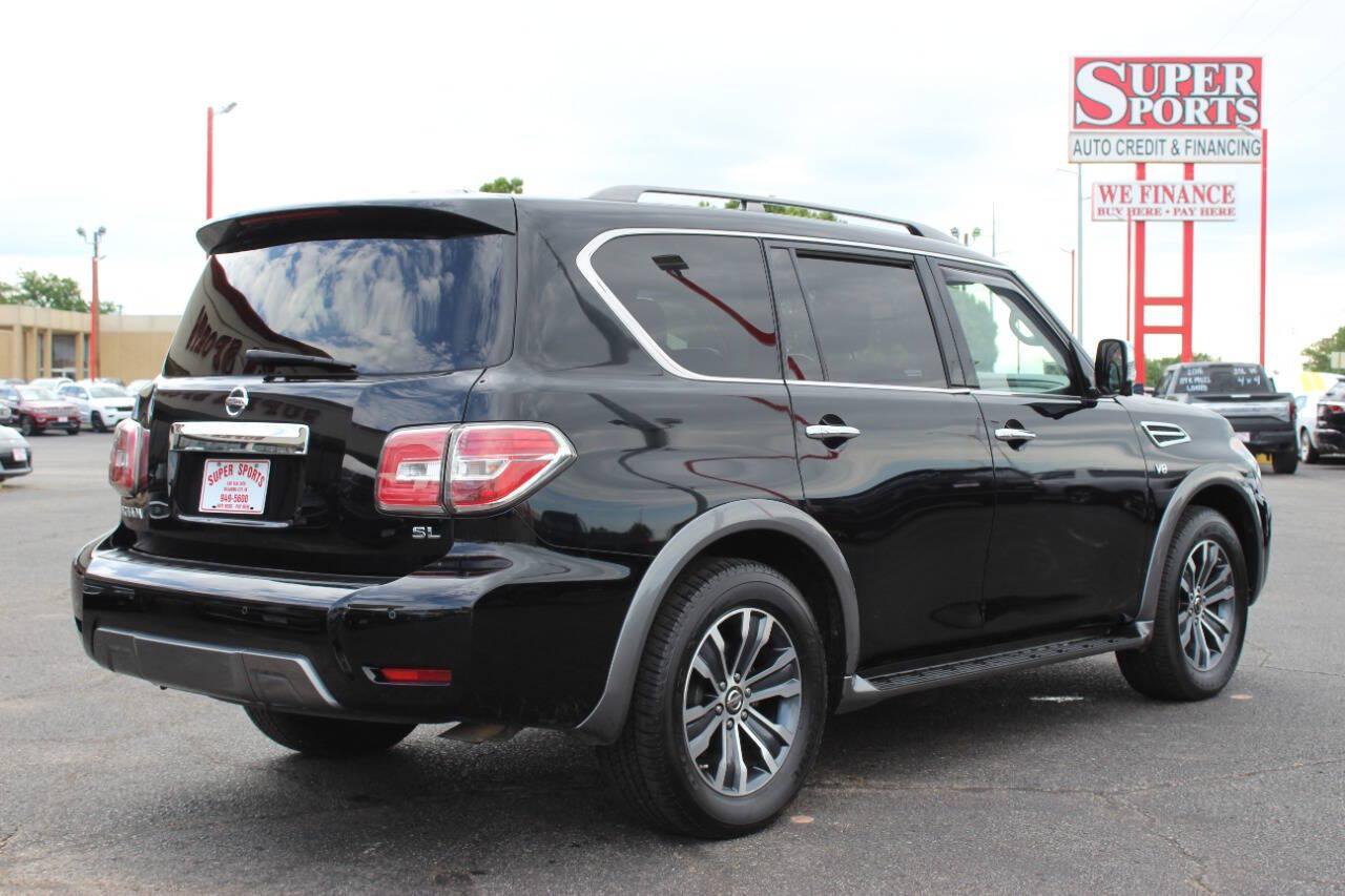 2019 Black Nissan Armada SL 2WD (JN8AY2ND9K9) with an 5.6L V8 5.6L V8 engine, Automatic 7-Speed transmission, located at 4301 NW 39th , Oklahoma City, OK, 73112, (405) 949-5600, 35.512135, -97.598671 - Hablamos espanol. SPEND SMART --- BUY FROM SUPER SPORTS. ALL PRICES, DOWN PAYMENTS, PAYMENTS, AND FINANCE TERMS ARE NEGOTIABLE AT THE TIME OF APPROVAL. WE WILL WORK WITH YOU TO FIT YOUR BUDGET. WE WILL EVEN LOWER AND ADJUST THE NUMBERS TO HELP MAKE THE VEHICLE MORE AFFORDABLE FOR YOU.- Photo#3