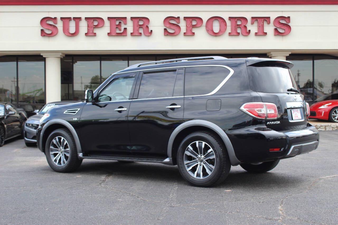 2019 Black Nissan Armada SL 2WD (JN8AY2ND9K9) with an 5.6L V8 5.6L V8 engine, Automatic 7-Speed transmission, located at 4301 NW 39th , Oklahoma City, OK, 73112, (405) 949-5600, 35.512135, -97.598671 - Hablamos espanol. SPEND SMART --- BUY FROM SUPER SPORTS. ALL PRICES, DOWN PAYMENTS, PAYMENTS, AND FINANCE TERMS ARE NEGOTIABLE AT THE TIME OF APPROVAL. WE WILL WORK WITH YOU TO FIT YOUR BUDGET. WE WILL EVEN LOWER AND ADJUST THE NUMBERS TO HELP MAKE THE VEHICLE MORE AFFORDABLE FOR YOU.- Photo#4