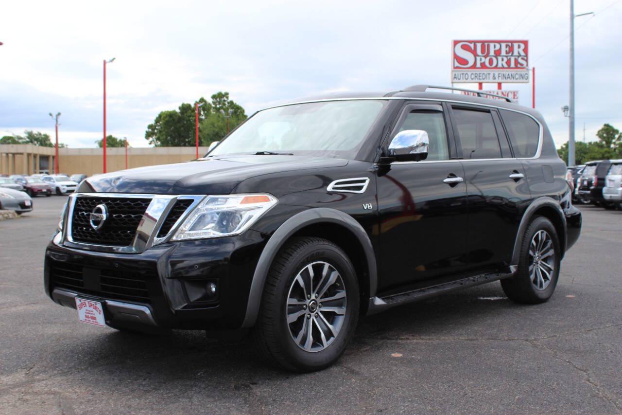 2019 Black Nissan Armada SL 2WD (JN8AY2ND9K9) with an 5.6L V8 5.6L V8 engine, Automatic 7-Speed transmission, located at 4301 NW 39th , Oklahoma City, OK, 73112, (405) 949-5600, 35.512135, -97.598671 - Hablamos espanol. SPEND SMART --- BUY FROM SUPER SPORTS. ALL PRICES, DOWN PAYMENTS, PAYMENTS, AND FINANCE TERMS ARE NEGOTIABLE AT THE TIME OF APPROVAL. WE WILL WORK WITH YOU TO FIT YOUR BUDGET. WE WILL EVEN LOWER AND ADJUST THE NUMBERS TO HELP MAKE THE VEHICLE MORE AFFORDABLE FOR YOU.- Photo#6