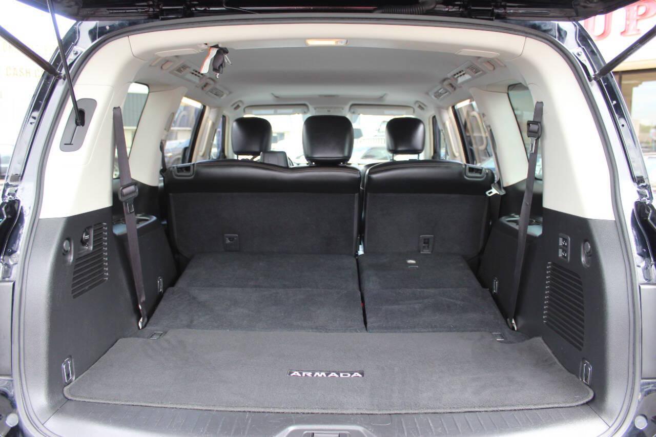 2019 Black Nissan Armada SL 2WD (JN8AY2ND9K9) with an 5.6L V8 5.6L V8 engine, Automatic 7-Speed transmission, located at 4301 NW 39th , Oklahoma City, OK, 73112, (405) 949-5600, 35.512135, -97.598671 - Hablamos espanol. SPEND SMART --- BUY FROM SUPER SPORTS. ALL PRICES, DOWN PAYMENTS, PAYMENTS, AND FINANCE TERMS ARE NEGOTIABLE AT THE TIME OF APPROVAL. WE WILL WORK WITH YOU TO FIT YOUR BUDGET. WE WILL EVEN LOWER AND ADJUST THE NUMBERS TO HELP MAKE THE VEHICLE MORE AFFORDABLE FOR YOU.- Photo#14