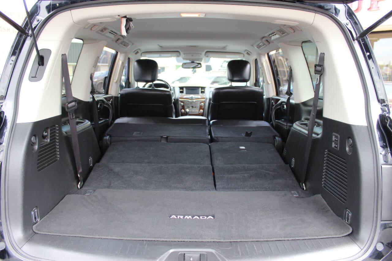 2019 Black Nissan Armada SL 2WD (JN8AY2ND9K9) with an 5.6L V8 5.6L V8 engine, Automatic 7-Speed transmission, located at 4301 NW 39th , Oklahoma City, OK, 73112, (405) 949-5600, 35.512135, -97.598671 - Hablamos espanol. SPEND SMART --- BUY FROM SUPER SPORTS. ALL PRICES, DOWN PAYMENTS, PAYMENTS, AND FINANCE TERMS ARE NEGOTIABLE AT THE TIME OF APPROVAL. WE WILL WORK WITH YOU TO FIT YOUR BUDGET. WE WILL EVEN LOWER AND ADJUST THE NUMBERS TO HELP MAKE THE VEHICLE MORE AFFORDABLE FOR YOU.- Photo#15