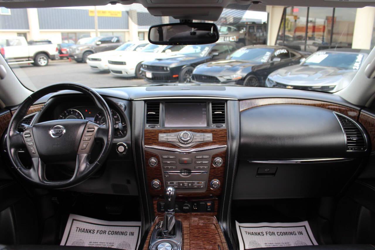 2019 Black Nissan Armada SL 2WD (JN8AY2ND9K9) with an 5.6L V8 5.6L V8 engine, Automatic 7-Speed transmission, located at 4301 NW 39th , Oklahoma City, OK, 73112, (405) 949-5600, 35.512135, -97.598671 - Hablamos espanol. SPEND SMART --- BUY FROM SUPER SPORTS. ALL PRICES, DOWN PAYMENTS, PAYMENTS, AND FINANCE TERMS ARE NEGOTIABLE AT THE TIME OF APPROVAL. WE WILL WORK WITH YOU TO FIT YOUR BUDGET. WE WILL EVEN LOWER AND ADJUST THE NUMBERS TO HELP MAKE THE VEHICLE MORE AFFORDABLE FOR YOU.- Photo#21