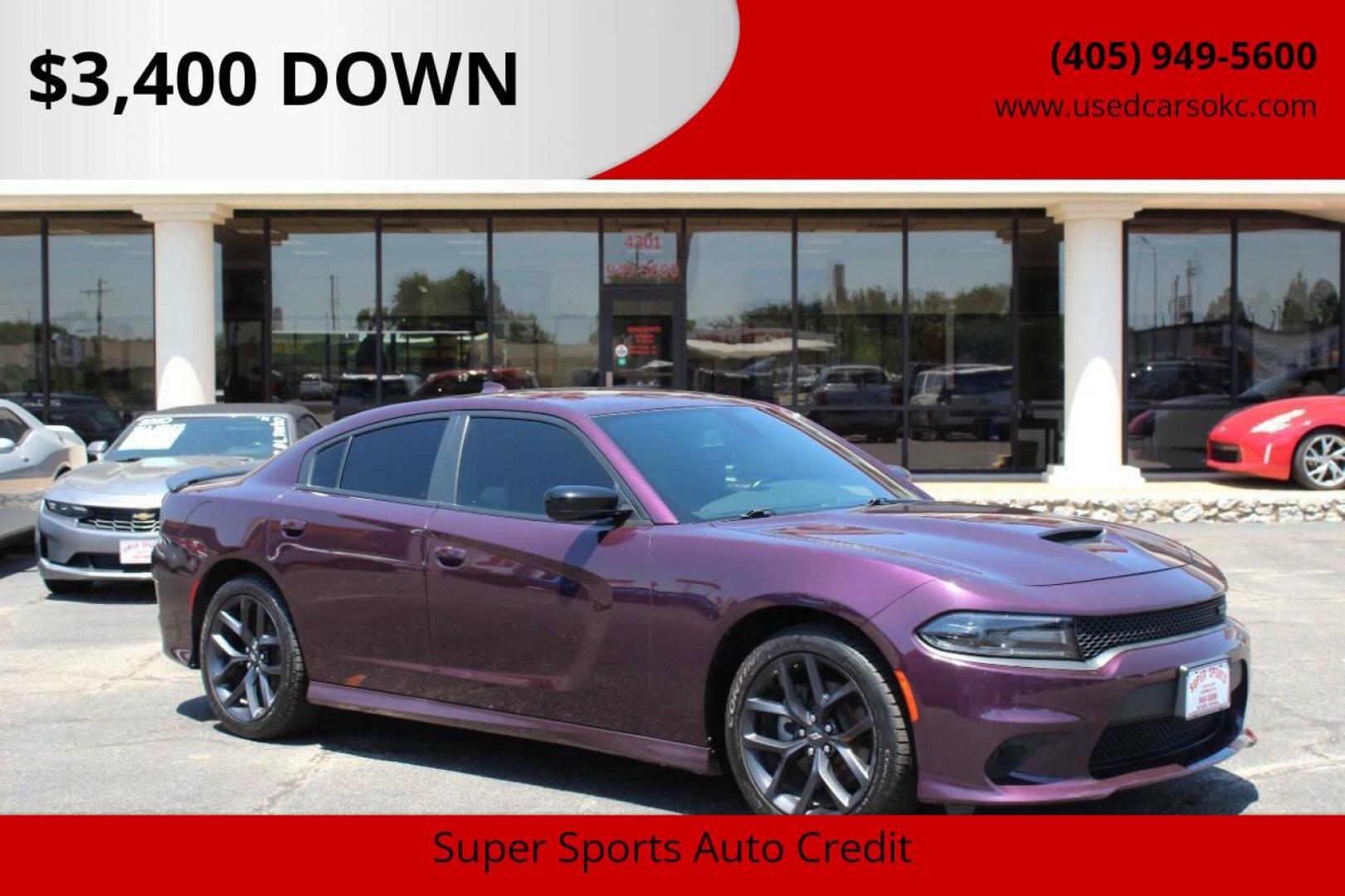 2021 Purple Dodge Charger GT AWD (2C3CDXHG8MH) with an 3.6L V6 DOHC 24V engine, 8A transmission, located at 4301 NW 39th , Oklahoma City, OK, 73112, (405) 949-5600, 35.512135, -97.598671 - NO DRIVERS LICENCE -NO FULL COVERAGE INSURANCE - NO CREDIT CHECK. COME ON OVER TO SUPERSPORTS, TAKE A LOOK AND TEST DRIVE. PLEASE GIVE US A CALL AT (405) 949-5600. NO LICENCIA DE CONDUCIR - NO SEGURO DE COBERTURA TOTAL - NO VERIFICACION DE CREDITO. VISITENOS EN SUPERSPORTS, MIRE NUESTRO - Photo#0