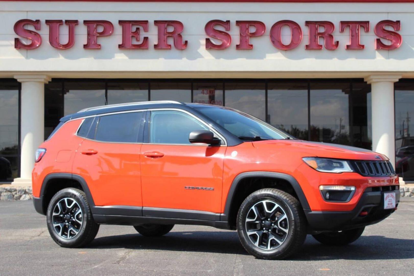 2021 Orange Jeep Compass Trailhawk 4WD (3C4NJDDB3MT) with an 2.4L L4 DOHC 16V engine, 9A transmission, located at 4301 NW 39th , Oklahoma City, OK, 73112, (405) 949-5600, 35.512135, -97.598671 - NO DRIVERS LICENCE -NO FULL COVERAGE INSURANCE - NO CREDIT CHECK. COME ON OVER TO SUPERSPORTS, TAKE A LOOK AND TEST DRIVE. PLEASE GIVE US A CALL AT (405) 949-5600. NO LICENCIA DE CONDUCIR - NO SEGURO DE COBERTURA TOTAL - NO VERIFICACION DE CREDITO. VISITENOS EN SUPERSPORTS, MIRE NUEST - Photo#0
