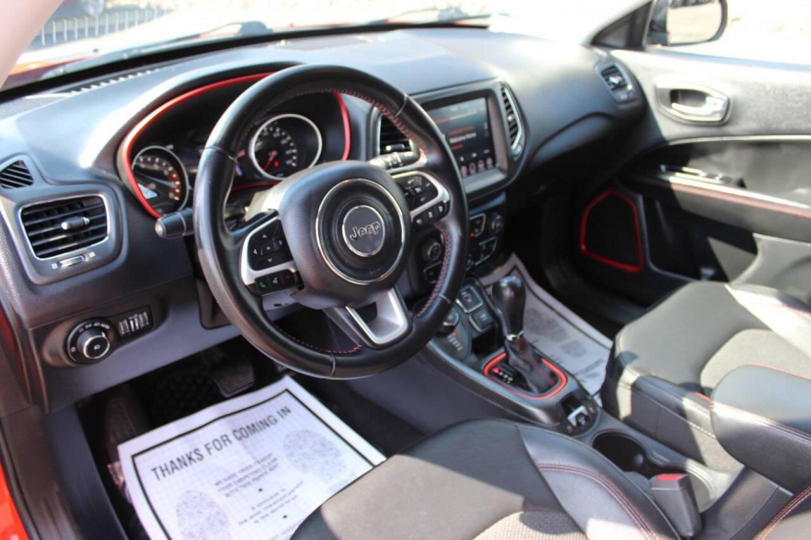 2021 Orange Jeep Compass Trailhawk 4WD (3C4NJDDB3MT) with an 2.4L L4 DOHC 16V engine, 9A transmission, located at 4301 NW 39th , Oklahoma City, OK, 73112, (405) 949-5600, 35.512135, -97.598671 - NO DRIVERS LICENCE -NO FULL COVERAGE INSURANCE - NO CREDIT CHECK. COME ON OVER TO SUPERSPORTS, TAKE A LOOK AND TEST DRIVE. PLEASE GIVE US A CALL AT (405) 949-5600. NO LICENCIA DE CONDUCIR - NO SEGURO DE COBERTURA TOTAL - NO VERIFICACION DE CREDITO. VISITENOS EN SUPERSPORTS, MIRE NUEST - Photo#15