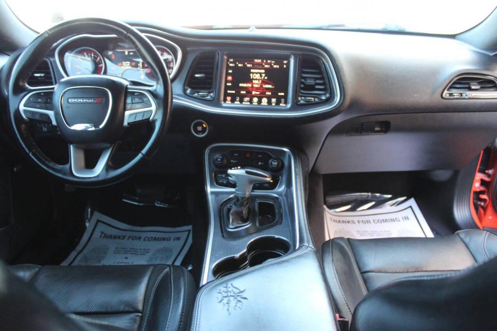 2016 Orange Dodge Challenger SXT (2C3CDZAG5GH) with an 3.6L V6 DOHC 24V engine, 5A transmission, located at 4301 NW 39th , Oklahoma City, OK, 73112, (405) 949-5600, 35.512135, -97.598671 - NO DRIVERS LICENCE -NO FULL COVERAGE INSURANCE - NO CREDIT CHECK. COME ON OVER TO SUPERSPORTS, TAKE A LOOK AND TEST DRIVE. PLEASE GIVE US A CALL AT (405) 949-5600. NO LICENCIA DE CONDUCIR - NO SEGURO DE COBERTURA TOTAL - NO VERIFICACION DE CREDITO. VISITENOS EN SUPERSPORTS, MIRE NUESTRO - Photo#14
