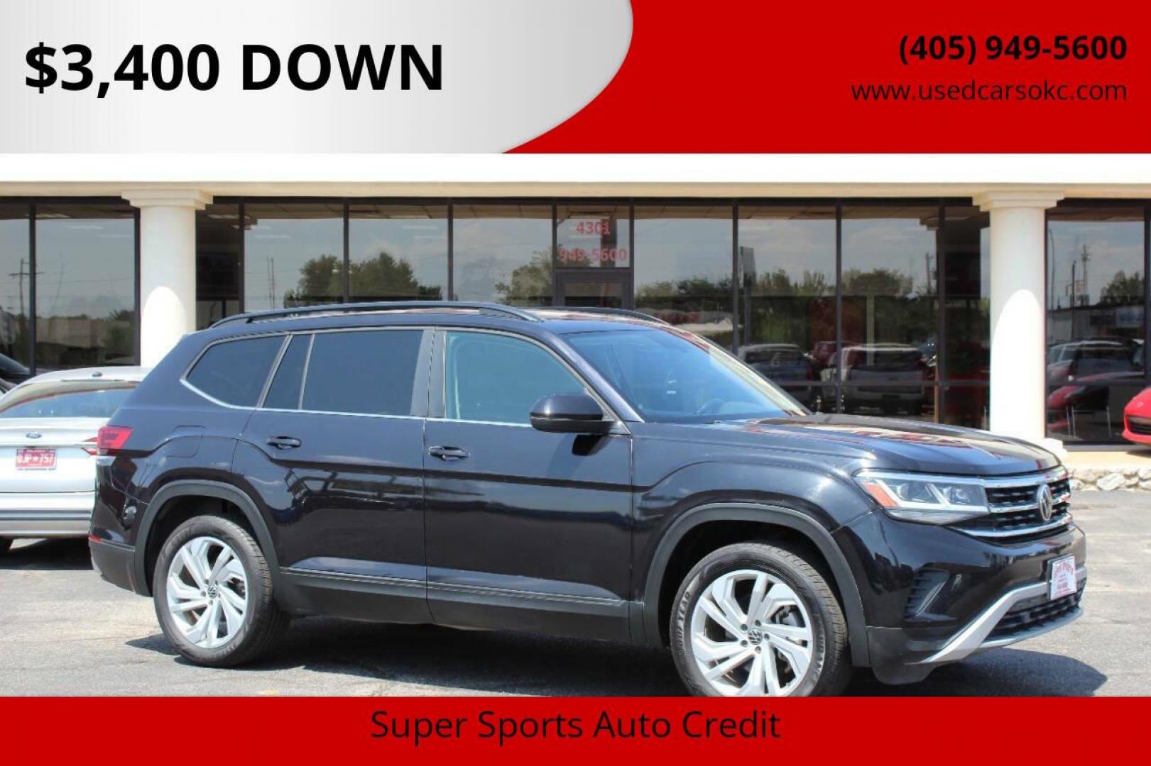 2021 Black Volkswagen Atlas V6 SE w/Technology 4MOTION (1V2KR2CA9MC) with an 3.6L V6 DOHC 24V engine, 8A transmission, located at 4301 NW 39th , Oklahoma City, OK, 73112, (405) 949-5600, 35.512135, -97.598671 - NO DRIVERS LICENCE -NO FULL COVERAGE INSURANCE - NO CREDIT CHECK. COME ON OVER TO SUPERSPORTS, TAKE A LOOK AND TEST DRIVE. PLEASE GIVE US A CALL AT (405) 949-5600. NO LICENCIA DE CONDUCIR - NO SEGURO DE COBERTURA TOTAL - NO VERIFICACION DE CREDITO. VISITENOS EN SUPERSPORTS, MIRE NUESTRO - Photo#0