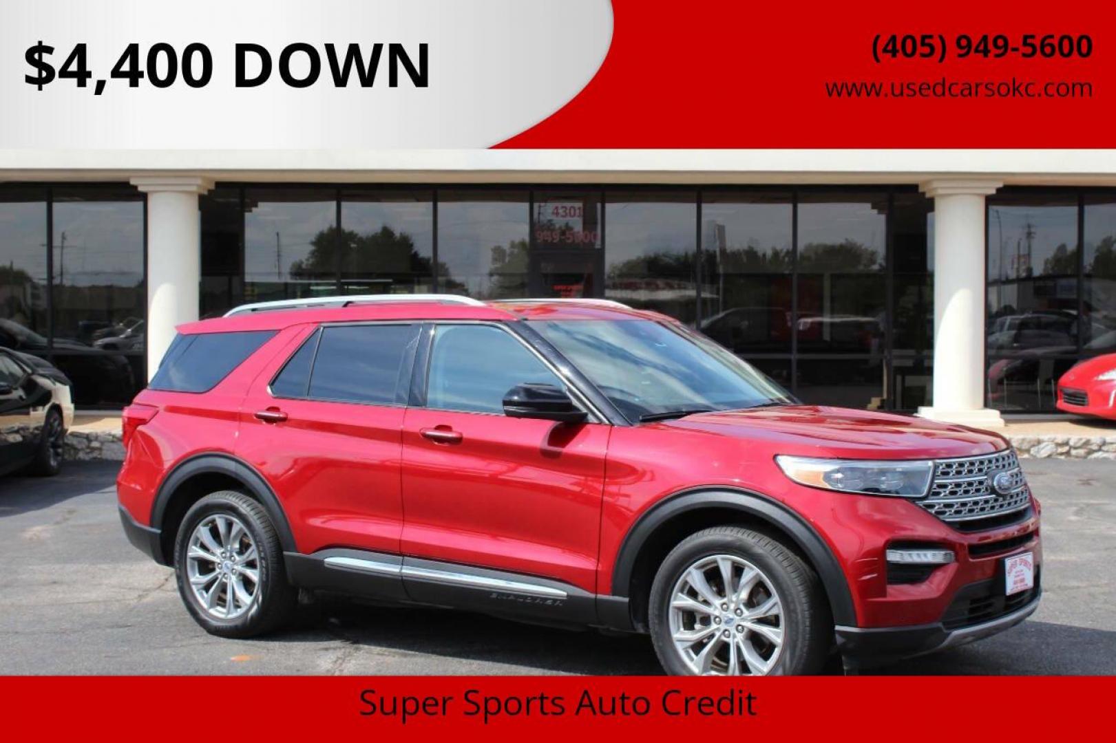 2021 Red Ford Explorer Limited (1FMSK7FH2MG) with an 2.3L L4 DOHC 16V engine, 10A transmission, located at 4301 NW 39th , Oklahoma City, OK, 73112, (405) 949-5600, 35.512135, -97.598671 - Photo#0