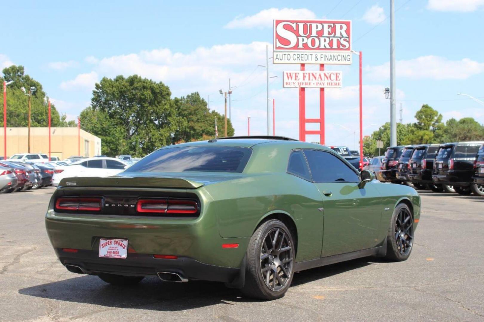 2018 Green Dodge Challenger R/T Plus (2C3CDZBT2JH) with an 5.7L V8 OHV 16V engine, 6A transmission, located at 4301 NW 39th , Oklahoma City, OK, 73112, (405) 949-5600, 35.512135, -97.598671 - NO DRIVERS LICENCE -NO FULL COVERAGE INSURANCE - NO CREDIT CHECK. COME ON OVER TO SUPERSPORTS, TAKE A LOOK AND TEST DRIVE. PLEASE GIVE US A CALL AT (405) 949-5600. NO LICENCIA DE CONDUCIR - NO SEGURO DE COBERTURA TOTAL - NO VERIFICACION DE CREDITO. VISITENOS EN SUPERSPORTS, MIRE NUESTRO - Photo#3