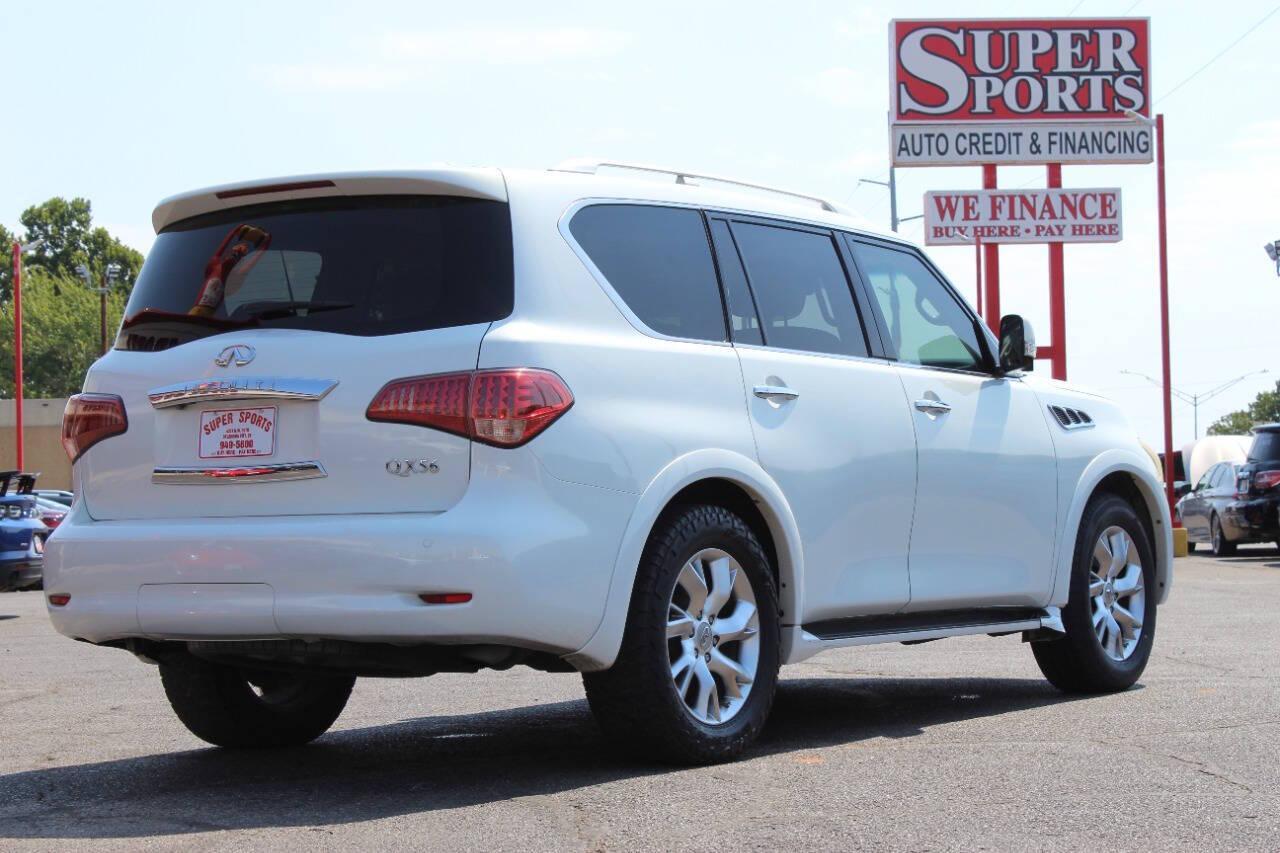 2011 White Infiniti QX56 4WD (JN8AZ2NE6B9) with an 5.6L V8 DOHC 32V engine, 5-Speed Automatic transmission, located at 4301 NW 39th , Oklahoma City, OK, 73112, (405) 949-5600, 35.512135, -97.598671 - NO DRIVERS LICENCE -NO FULL COVERAGE INSURANCE - NO CREDIT CHECK. COME ON OVER TO SUPERSPORTS, TAKE A LOOK AND TEST DRIVE. PLEASE GIVE US A CALL AT (405) 949-5600. NO LICENCIA DE CONDUCIR - NO SEGURO DE COBERTURA TOTAL - NO VERIFICACION DE CREDITO. VISITENOS EN SUPERSPORTS, MIRE NUESTRO - Photo#3