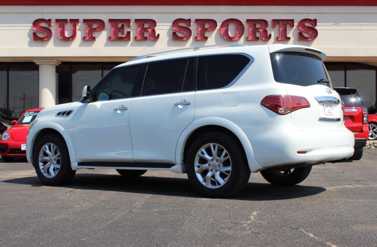 2011 White Infiniti QX56 4WD (JN8AZ2NE6B9) with an 5.6L V8 DOHC 32V engine, 5-Speed Automatic transmission, located at 4301 NW 39th , Oklahoma City, OK, 73112, (405) 949-5600, 35.512135, -97.598671 - NO DRIVERS LICENCE -NO FULL COVERAGE INSURANCE - NO CREDIT CHECK. COME ON OVER TO SUPERSPORTS, TAKE A LOOK AND TEST DRIVE. PLEASE GIVE US A CALL AT (405) 949-5600. NO LICENCIA DE CONDUCIR - NO SEGURO DE COBERTURA TOTAL - NO VERIFICACION DE CREDITO. VISITENOS EN SUPERSPORTS, MIRE NUESTRO - Photo#4