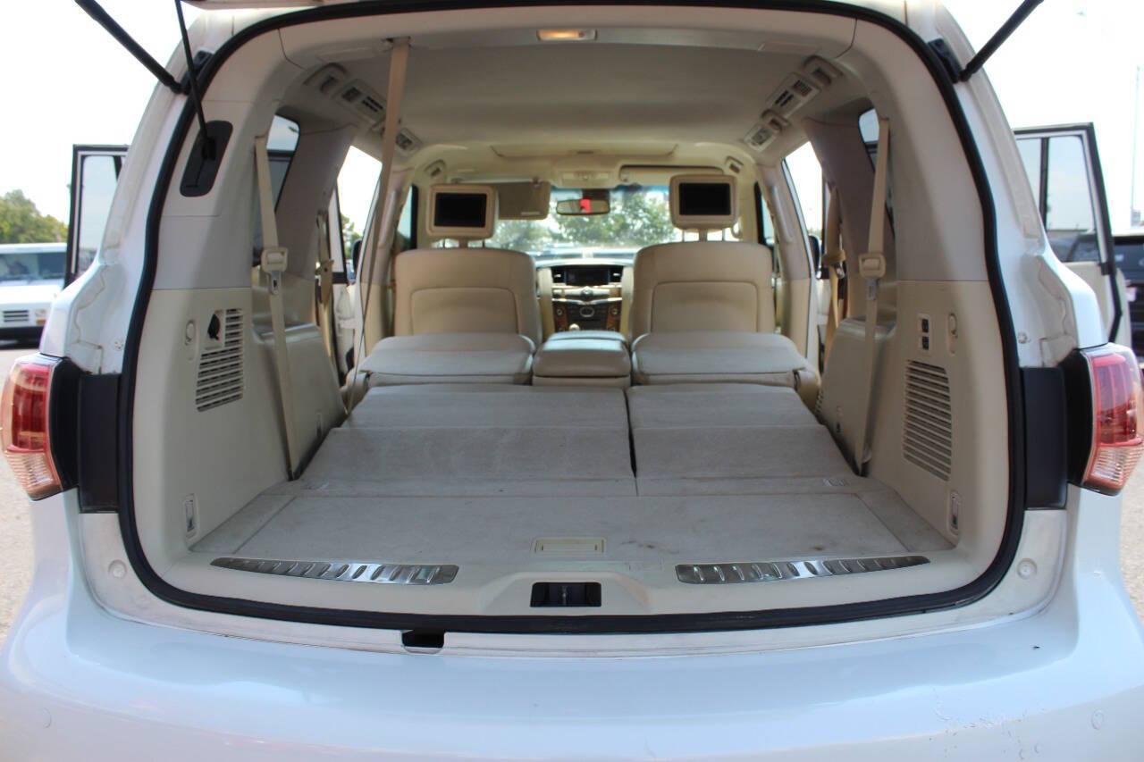 2011 White Infiniti QX56 4WD (JN8AZ2NE6B9) with an 5.6L V8 DOHC 32V engine, 5-Speed Automatic transmission, located at 4301 NW 39th , Oklahoma City, OK, 73112, (405) 949-5600, 35.512135, -97.598671 - NO DRIVERS LICENCE -NO FULL COVERAGE INSURANCE - NO CREDIT CHECK. COME ON OVER TO SUPERSPORTS, TAKE A LOOK AND TEST DRIVE. PLEASE GIVE US A CALL AT (405) 949-5600. NO LICENCIA DE CONDUCIR - NO SEGURO DE COBERTURA TOTAL - NO VERIFICACION DE CREDITO. VISITENOS EN SUPERSPORTS, MIRE NUESTRO - Photo#14