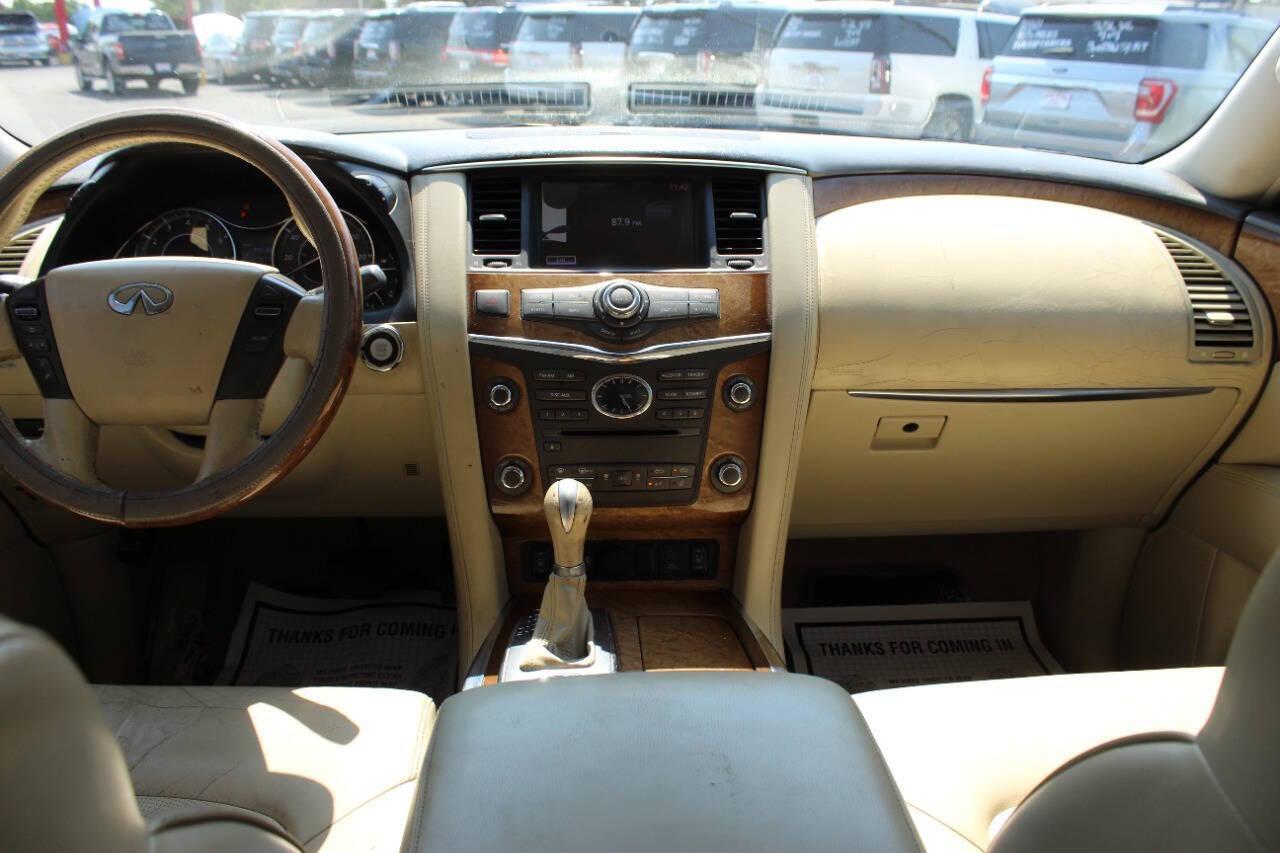 2011 White Infiniti QX56 4WD (JN8AZ2NE6B9) with an 5.6L V8 DOHC 32V engine, 5-Speed Automatic transmission, located at 4301 NW 39th , Oklahoma City, OK, 73112, (405) 949-5600, 35.512135, -97.598671 - NO DRIVERS LICENCE -NO FULL COVERAGE INSURANCE - NO CREDIT CHECK. COME ON OVER TO SUPERSPORTS, TAKE A LOOK AND TEST DRIVE. PLEASE GIVE US A CALL AT (405) 949-5600. NO LICENCIA DE CONDUCIR - NO SEGURO DE COBERTURA TOTAL - NO VERIFICACION DE CREDITO. VISITENOS EN SUPERSPORTS, MIRE NUESTRO - Photo#20