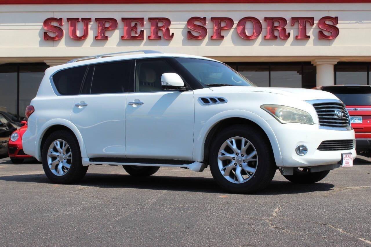 2011 White Infiniti QX56 4WD (JN8AZ2NE6B9) with an 5.6L V8 DOHC 32V engine, 5-Speed Automatic transmission, located at 4301 NW 39th , Oklahoma City, OK, 73112, (405) 949-5600, 35.512135, -97.598671 - NO DRIVERS LICENCE -NO FULL COVERAGE INSURANCE - NO CREDIT CHECK. COME ON OVER TO SUPERSPORTS, TAKE A LOOK AND TEST DRIVE. PLEASE GIVE US A CALL AT (405) 949-5600. NO LICENCIA DE CONDUCIR - NO SEGURO DE COBERTURA TOTAL - NO VERIFICACION DE CREDITO. VISITENOS EN SUPERSPORTS, MIRE NUESTRO - Photo#0