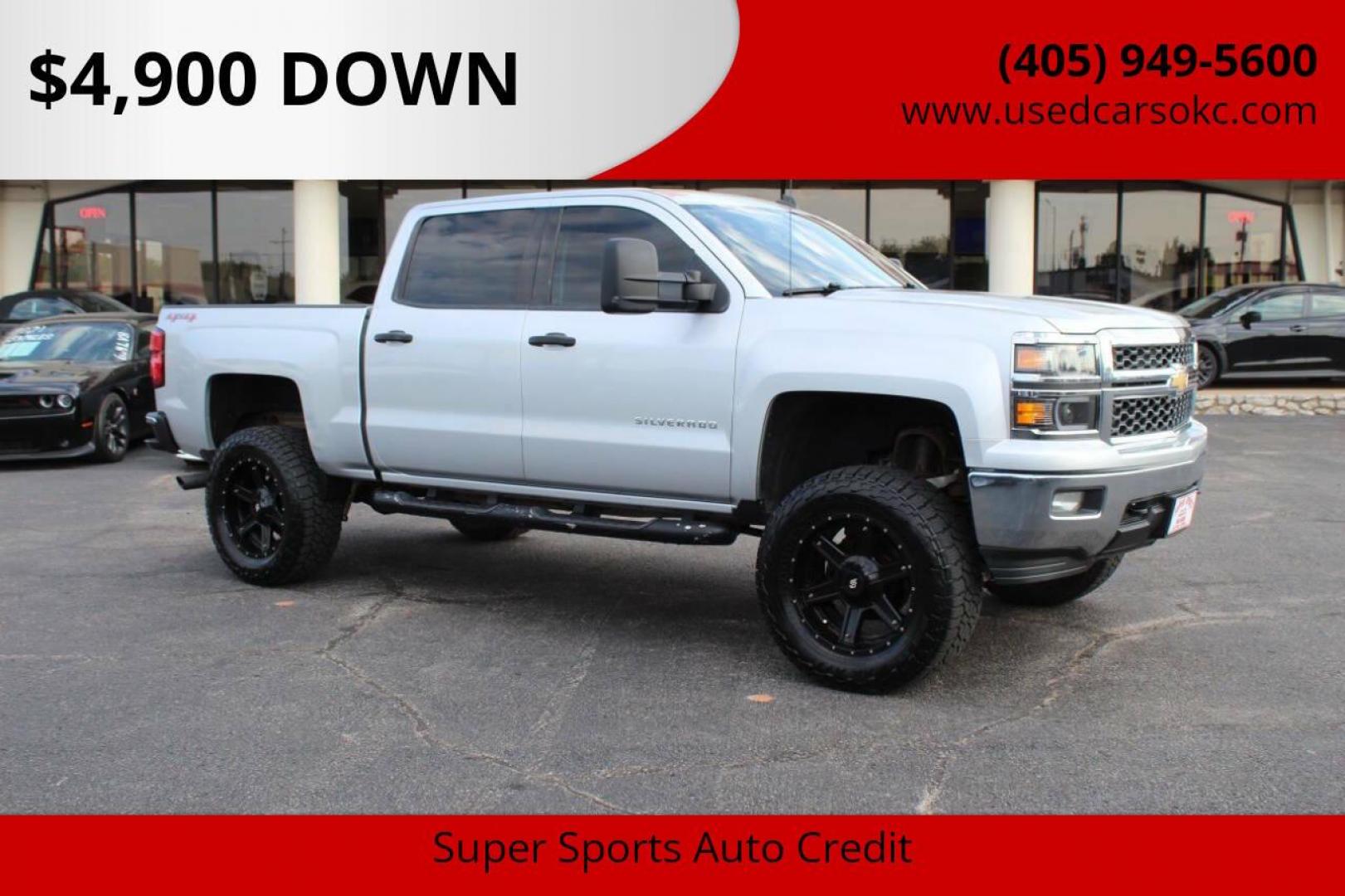 2014 Silver Chevrolet Silverado 1500 1LT Crew Cab 4WD (3GCUKREC8EG) with an 5.3L V8 OHV 16V engine, 6-Speed Automatic transmission, located at 4301 NW 39th , Oklahoma City, OK, 73112, (405) 949-5600, 35.512135, -97.598671 - NO DRIVERS LICENCE -NO FULL COVERAGE INSURANCE - NO CREDIT CHECK. COME ON OVER TO SUPERSPORTS, TAKE A LOOK AND TEST DRIVE. PLEASE GIVE US A CALL AT (405) 949-5600. NO LICENCIA DE CONDUCIR - NO SEGURO DE COBERTURA TOTAL - NO VERIFICACION DE CREDITO. VISITENOS EN SUPERSPORTS, MIRE NUESTRO - Photo#0
