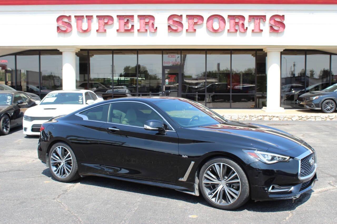 2018 Black Infiniti Q60 3.0t Sport (JN1EV7EK2JM) with an 3.0L V6 DOHC 24V TURBO engine, 7A transmission, located at 4301 NW 39th , Oklahoma City, OK, 73112, (405) 949-5600, 35.512135, -97.598671 - NO DRIVERS LICENCE -NO FULL COVERAGE INSURANCE - NO CREDIT CHECK. COME ON OVER TO SUPERSPORTS, TAKE A LOOK AND TEST DRIVE. PLEASE GIVE US A CALL AT (405) 949-5600. NO LICENCIA DE CONDUCIR - NO SEGURO DE COBERTURA TOTAL - NO VERIFICACION DE CREDITO. VISITENOS EN SUPERSPORTS, MIRE NUESTRO - Photo#0