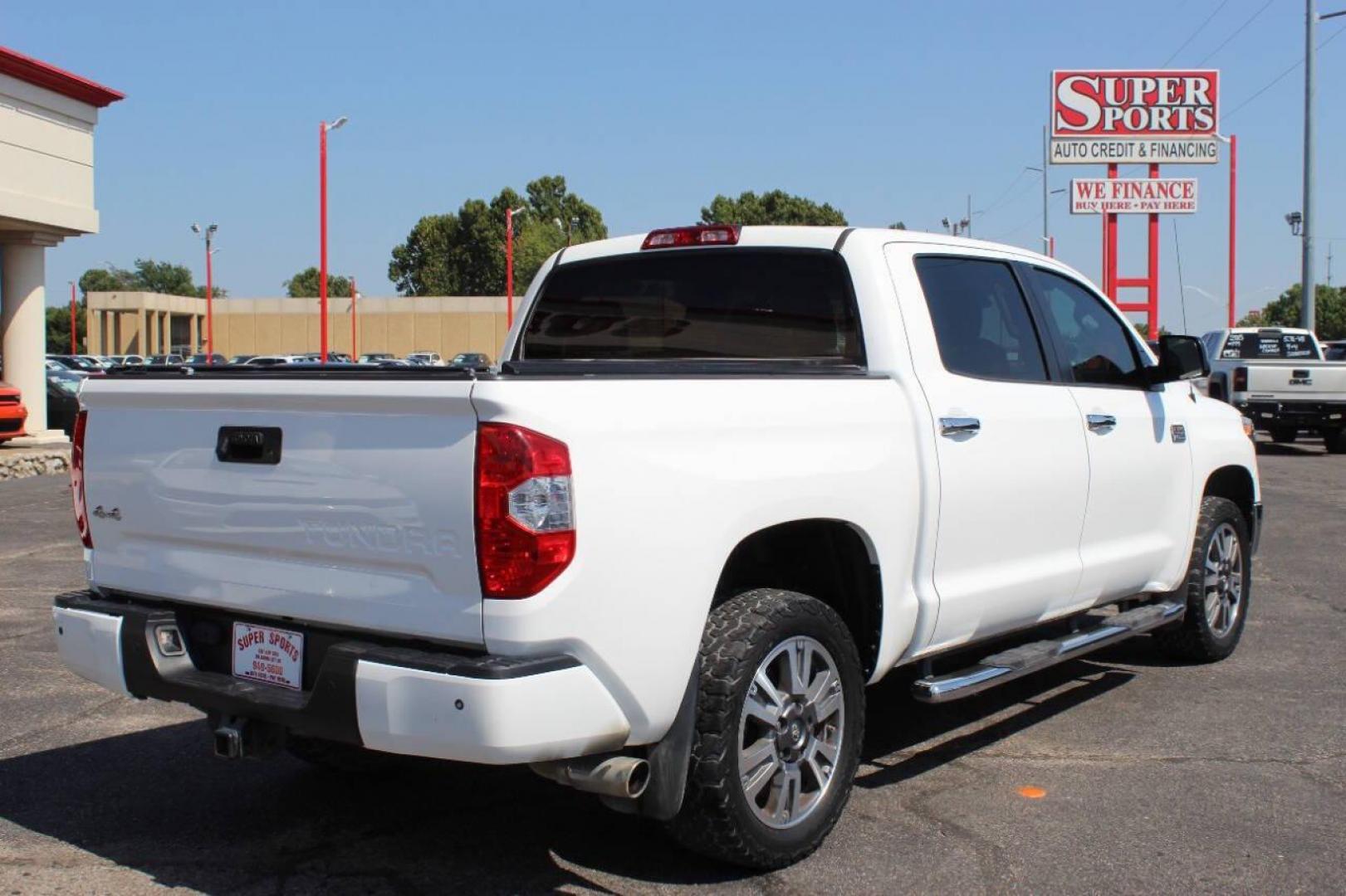 2018 White Toyota Tundra Platinum CrewMax 5.7L FFV 4WD (5TFAW5F12JX) with an 5.7L V8 DOHC 32V engine, 6A transmission, located at 4301 NW 39th , Oklahoma City, OK, 73112, (405) 949-5600, 35.512135, -97.598671 - NO DRIVERS LICENCE -NO FULL COVERAGE INSURANCE - NO CREDIT CHECK. COME ON OVER TO SUPERSPORTS, TAKE A LOOK AND TEST DRIVE. PLEASE GIVE US A CALL AT (405) 949-5600. NO LICENCIA DE CONDUCIR - NO SEGURO DE COBERTURA TOTAL - NO VERIFICACION DE CREDITO. VISITENOS EN SUPERSPORTS, MIRE NUESTRO - Photo#3