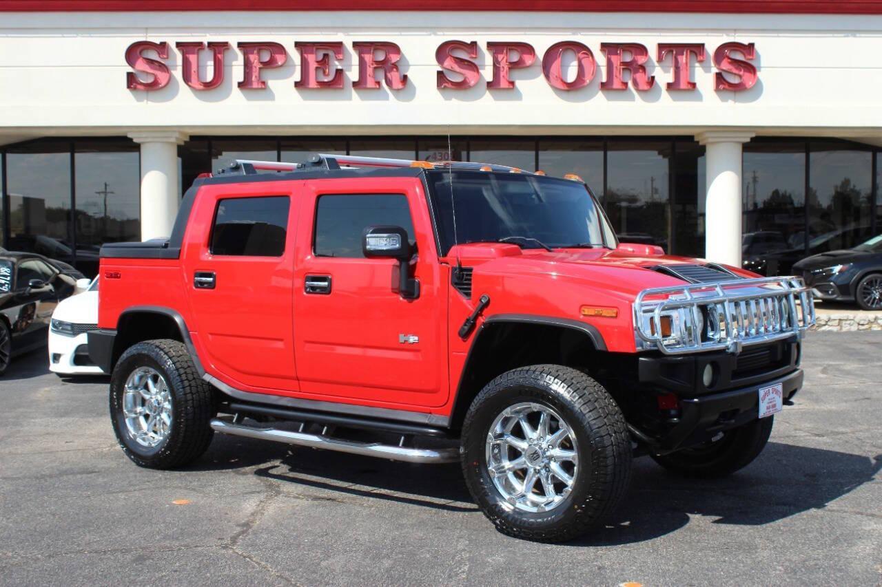 2005 Red Hummer H2 SUT (5GRGN22U05H) with an 6.0L V8 OHV 16V engine, 4-Speed Automatic Overdrive transmission, located at 4301 NW 39th , Oklahoma City, OK, 73112, (405) 949-5600, 35.512135, -97.598671 - NO DRIVERS LICENCE NO-FULL COVERAGE INSURANCE-NO CREDIT CHECK. COME ON OVER TO SUPERSPORTS AND TAKE A LOOK AND TEST DRIVE. PLEASE GIVE US A CALL AT (405) 949-5600. NO LICENSIA DE MANEJAR- NO SEGURO DE COBERTURA TOTAL- NO VERIFICACCION DE CREDITO. POR FAVOR VENGAN A SUPERSPORTS, ECHE UN - Photo#0