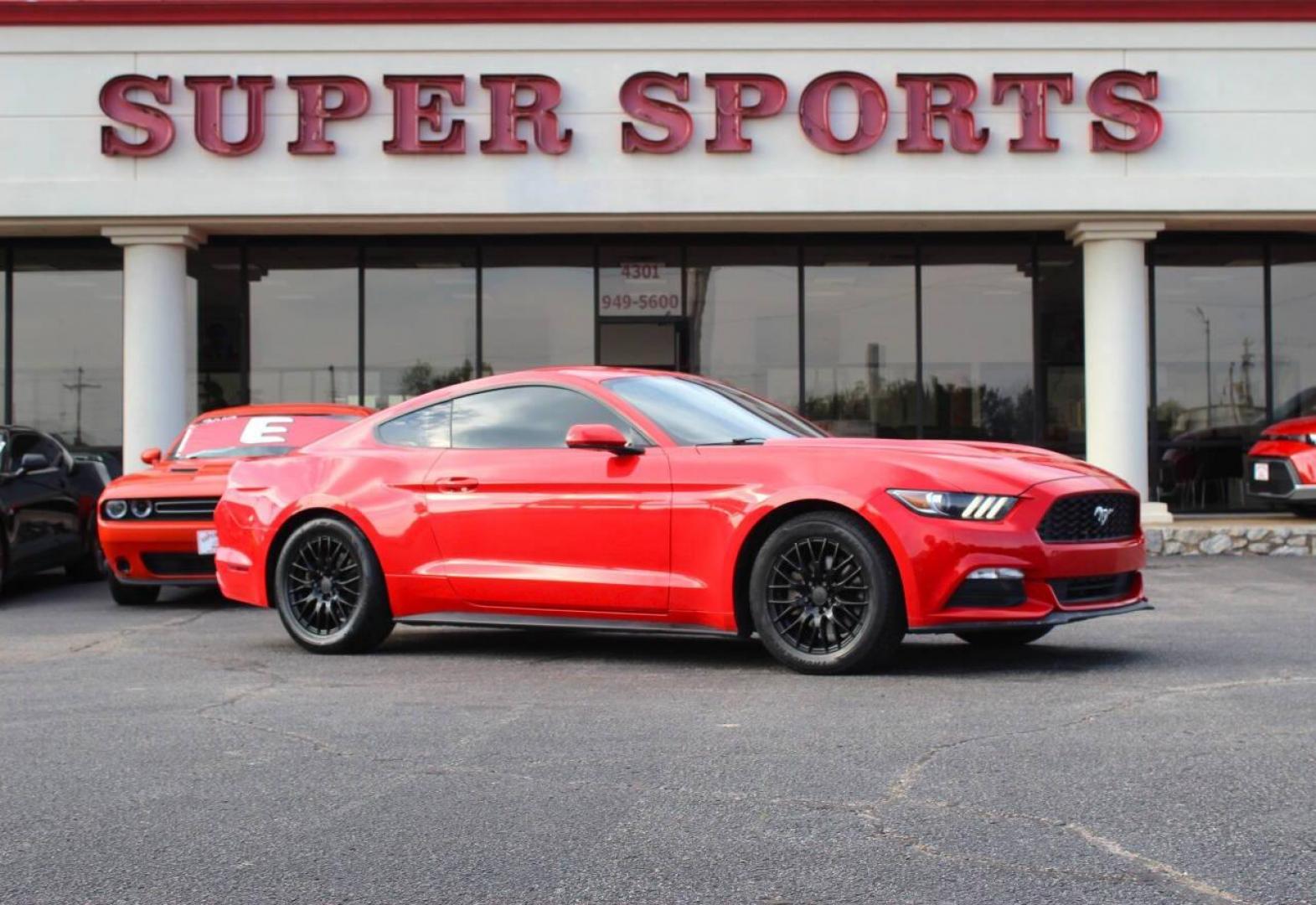 2015 Red Ford Mustang V6 Coupe (1FA6P8AM7F5) with an 3.7L V6 3.7L V6 engine, Automatic 6-Speed transmission, located at 4301 NW 39th , Oklahoma City, OK, 73112, (405) 949-5600, 35.512135, -97.598671 - NO DRIVERS LICENCE -NO FULL COVERAGE INSURANCE - NO CREDIT CHECK. COME ON OVER TO SUPERSPORTS, TAKE A LOOK AND TEST DRIVE. PLEASE GIVE US A CALL AT (405) 949-5600. NO LICENCIA DE CONDUCIR - NO SEGURO DE COBERTURA TOTAL - NO VERIFICACION DE CREDITO. VISITENOS EN SUPERSPORTS, MIRE NUESTRO - Photo#0