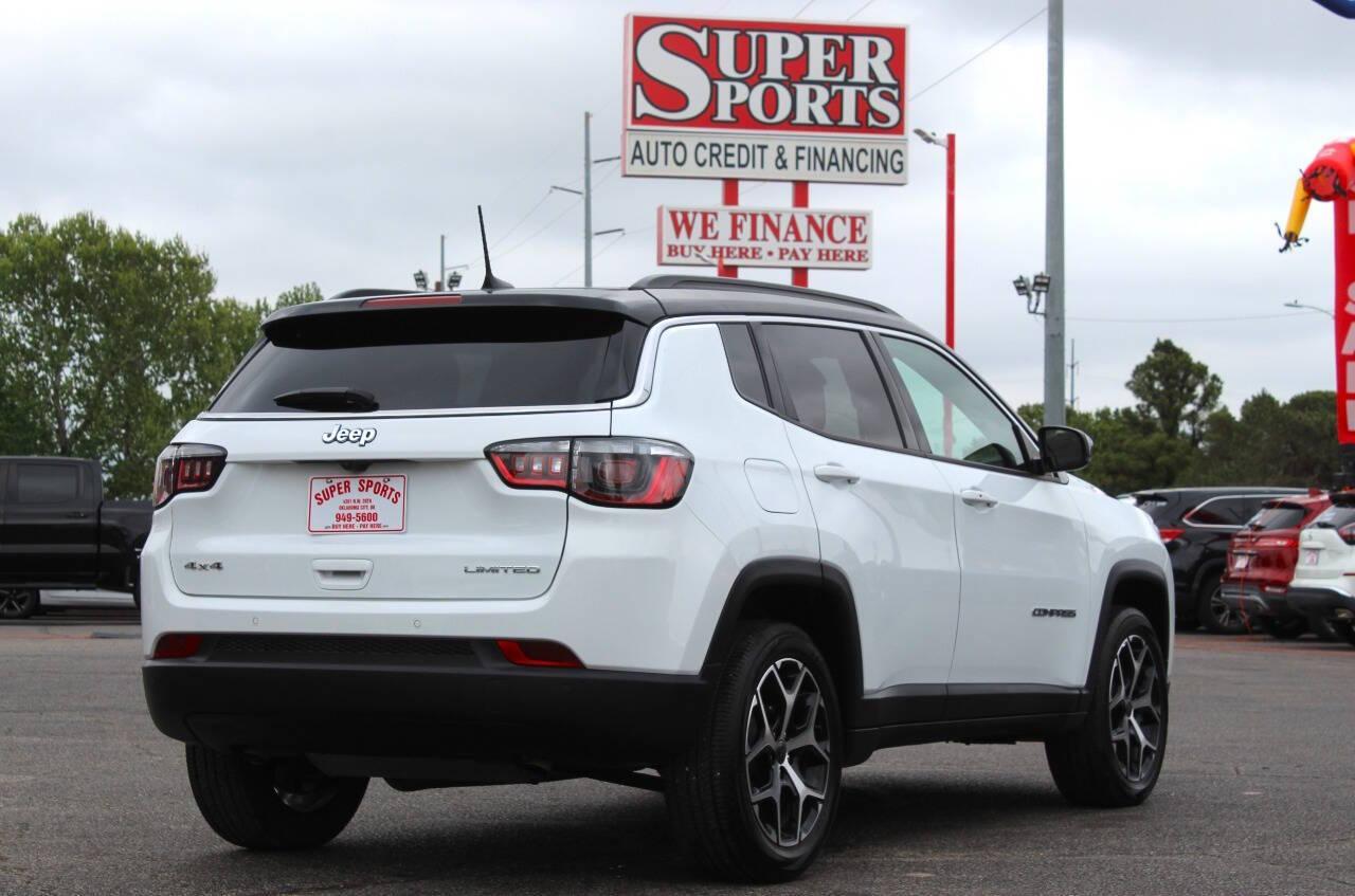 2025 White Jeep Compass Limited (3C4NJDCN7ST) with an 2.0L Turbo I4 200hp 221ft. lbs. 2.0L I4 engine, Automatic 8-Speed transmission, located at 4301 NW 39th , Oklahoma City, OK, 73112, (405) 949-5600, 35.512135, -97.598671 - NO DRIVERS LICENCE -NO FULL COVERAGE INSURANCE - NO CREDIT CHECK. COME ON OVER TO SUPERSPORTS, TAKE A LOOK AND TEST DRIVE. PLEASE GIVE US A CALL AT (405) 949-5600. NO LICENCIA DE CONDUCIR - NO SEGURO DE COBERTURA TOTAL - NO VERIFICACION DE CREDITO. VISITENOS EN SUPERSPORTS, MIRE NUESTRO - Photo#3