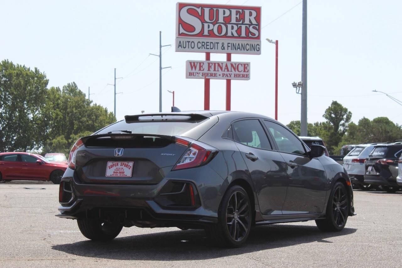 2021 Gray Honda Civic Sport Hatchback CVT (SHHFK7H40MU) with an 1.5L Turbo I4 180hp 162ft. lbs. 1.5L I4 engine, CVT 7-Speed transmission, located at 4301 NW 39th , Oklahoma City, OK, 73112, (405) 949-5600, 35.512135, -97.598671 - Hablamos espaol. SPEND SMART --- BUY FROM SUPER SPORTS. ALL PRICES, DOWN PAYMENTS, PAYMENTS, AND FINANCE TERMS ARE NEGOTIABLE AT THE TIME OF APPROVAL. WE WILL WORK WITH YOU TO FIT YOUR BUDGET. WE WILL EVEN LOWER AND ADJUST THE NUMBERS TO HELP MAKE THE VEHICLE MORE AFFORDABLE FOR YOU.- Photo#3