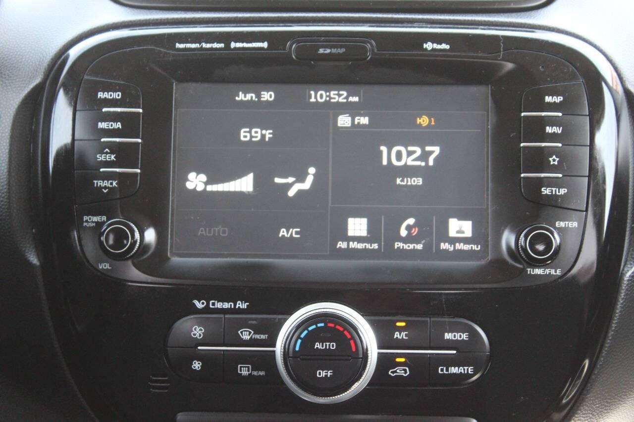 2018 Red Kia Soul + (KNDJP3A59J7) with an 2.0L I4 161hp 150ft. lbs. 2.0L I4 engine, Automatic 6-Speed transmission, located at 4301 NW 39th , Oklahoma City, OK, 73112, (405) 949-5600, 35.512135, -97.598671 - Hablamos espaol. SPEND SMART --- BUY FROM SUPER SPORTS. ALL PRICES, DOWN PAYMENTS, PAYMENTS, AND FINANCE TERMS ARE NEGOTIABLE AT THE TIME OF APPROVAL. WE WILL WORK WITH YOU TO FIT YOUR BUDGET. WE WILL EVEN LOWER AND ADJUST THE NUMBERS TO HELP MAKE THE VEHICLE MORE AFFORDABLE FOR YOU.- Photo#17