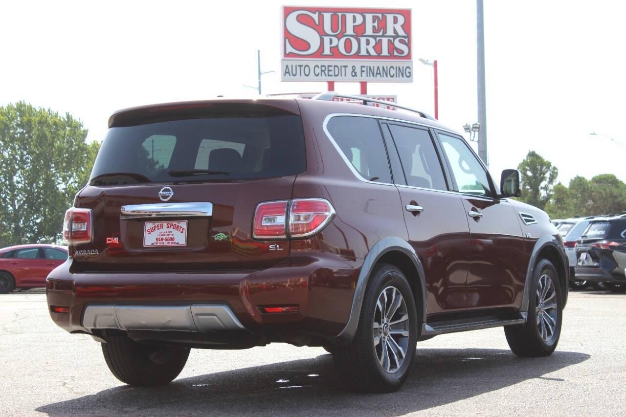 2018 Orange Nissan Armada SV AWD (JN8AY2NC3J9) with an 5.6L V8 390hp 394ft. lbs. 5.6L V8 engine, Automatic 7-Speed transmission, located at 4301 NW 39th , Oklahoma City, OK, 73112, (405) 949-5600, 35.512135, -97.598671 - Hablamos espaol. SPEND SMART --- BUY FROM SUPER SPORTS. ALL PRICES, DOWN PAYMENTS, PAYMENTS, AND FINANCE TERMS ARE NEGOTIABLE AT THE TIME OF APPROVAL. WE WILL WORK WITH YOU TO FIT YOUR BUDGET. WE WILL EVEN LOWER AND ADJUST THE NUMBERS TO HELP MAKE THE VEHICLE MORE AFFORDABLE FOR YOU.- Photo#3