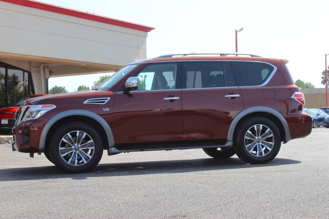 2018 Orange Nissan Armada SV AWD (JN8AY2NC3J9) with an 5.6L V8 390hp 394ft. lbs. 5.6L V8 engine, Automatic 7-Speed transmission, located at 4301 NW 39th , Oklahoma City, OK, 73112, (405) 949-5600, 35.512135, -97.598671 - Hablamos espaol. SPEND SMART --- BUY FROM SUPER SPORTS. ALL PRICES, DOWN PAYMENTS, PAYMENTS, AND FINANCE TERMS ARE NEGOTIABLE AT THE TIME OF APPROVAL. WE WILL WORK WITH YOU TO FIT YOUR BUDGET. WE WILL EVEN LOWER AND ADJUST THE NUMBERS TO HELP MAKE THE VEHICLE MORE AFFORDABLE FOR YOU.- Photo#5