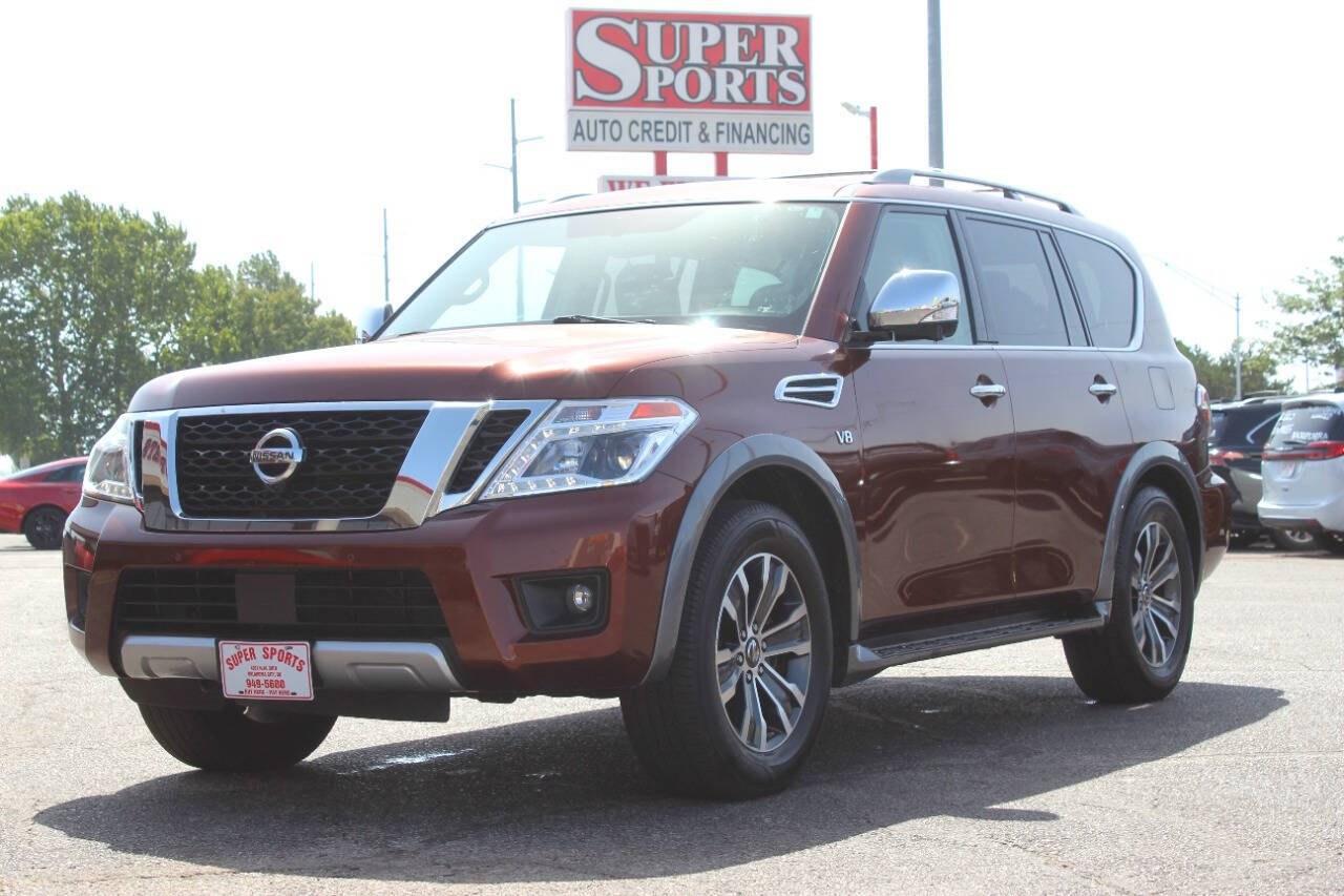 2018 Orange Nissan Armada SV AWD (JN8AY2NC3J9) with an 5.6L V8 390hp 394ft. lbs. 5.6L V8 engine, Automatic 7-Speed transmission, located at 4301 NW 39th , Oklahoma City, OK, 73112, (405) 949-5600, 35.512135, -97.598671 - Hablamos espaol. SPEND SMART --- BUY FROM SUPER SPORTS. ALL PRICES, DOWN PAYMENTS, PAYMENTS, AND FINANCE TERMS ARE NEGOTIABLE AT THE TIME OF APPROVAL. WE WILL WORK WITH YOU TO FIT YOUR BUDGET. WE WILL EVEN LOWER AND ADJUST THE NUMBERS TO HELP MAKE THE VEHICLE MORE AFFORDABLE FOR YOU.- Photo#6