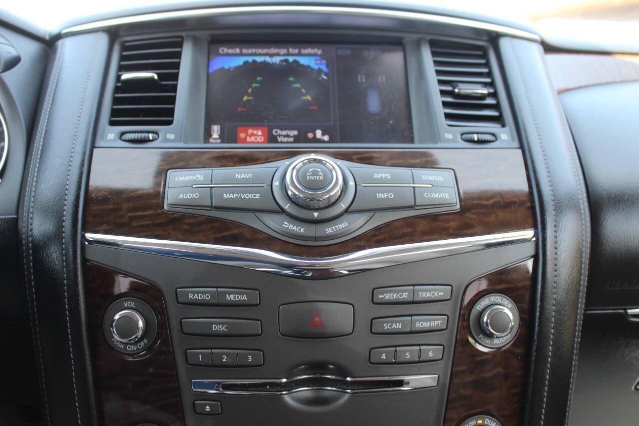 2018 Orange Nissan Armada SV AWD (JN8AY2NC3J9) with an 5.6L V8 390hp 394ft. lbs. 5.6L V8 engine, Automatic 7-Speed transmission, located at 4301 NW 39th , Oklahoma City, OK, 73112, (405) 949-5600, 35.512135, -97.598671 - Hablamos espaol. SPEND SMART --- BUY FROM SUPER SPORTS. ALL PRICES, DOWN PAYMENTS, PAYMENTS, AND FINANCE TERMS ARE NEGOTIABLE AT THE TIME OF APPROVAL. WE WILL WORK WITH YOU TO FIT YOUR BUDGET. WE WILL EVEN LOWER AND ADJUST THE NUMBERS TO HELP MAKE THE VEHICLE MORE AFFORDABLE FOR YOU.- Photo#24