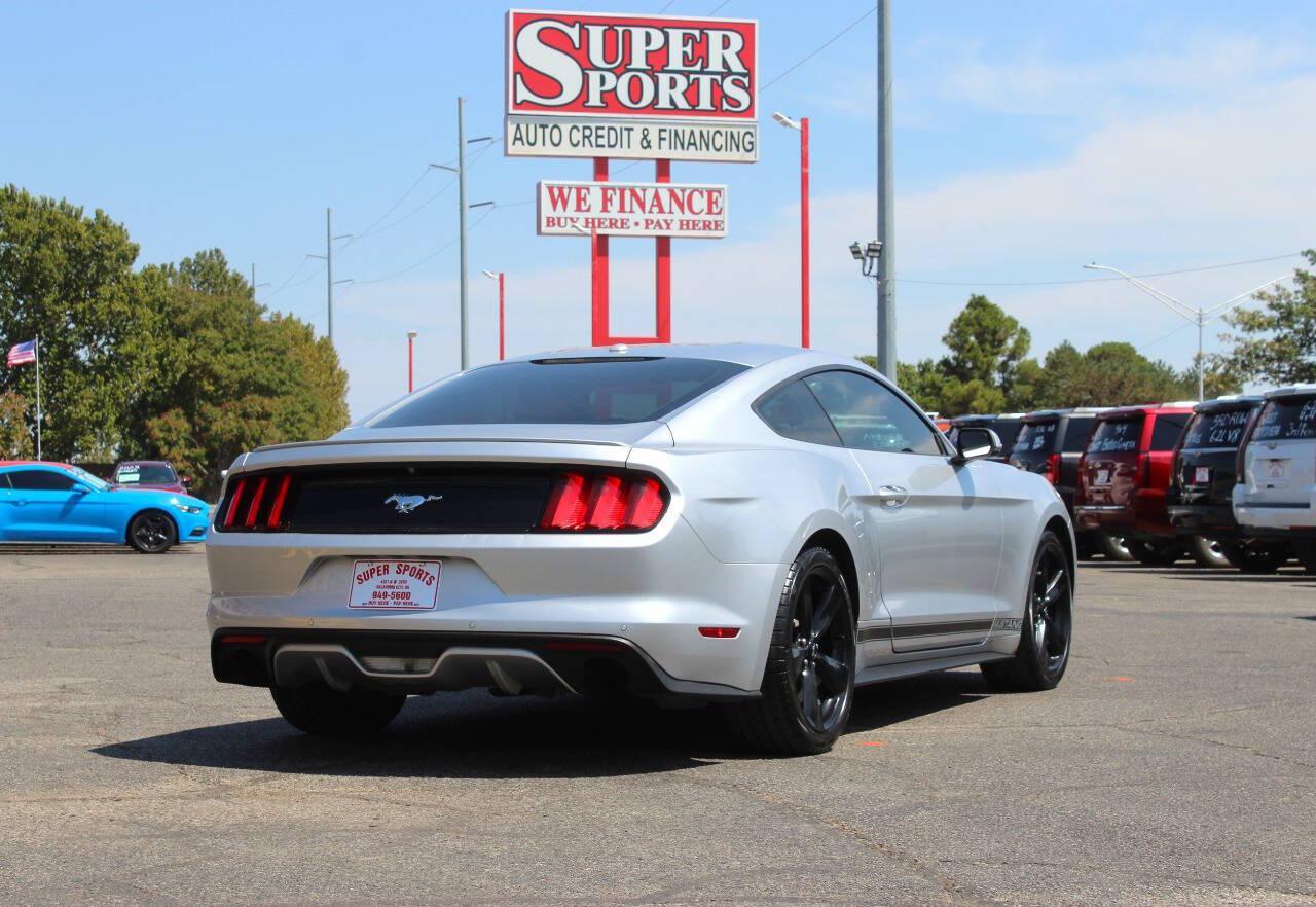 2015 Silver Ford Mustang EcoBoost Coupe (1FA6P8TH6F5) with an 2.3L I4 Turbocharger 2.3L I4 engine, Automatic 6-Speed transmission, located at 4301 NW 39th , Oklahoma City, OK, 73112, (405) 949-5600, 35.512135, -97.598671 - Hablamos espanol. SPEND SMART --- BUY FROM SUPER SPORTS. ALL PRICES, DOWN PAYMENTS, PAYMENTS, AND FINANCE TERMS ARE NEGOTIABLE AT THE TIME OF APPROVAL. WE WILL WORK WITH YOU TO FIT YOUR BUDGET. WE WILL EVEN LOWER AND ADJUST THE NUMBERS TO HELP MAKE THE VE HICLE MORE AFFORDABLE FOR YOU.- Photo#3