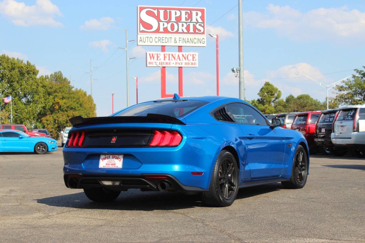 2020 Blue Ford Mustang EcoBoost Coupe (1FA6P8TH1L5) with an 2.3L I4 Turbocharger 2.3L I4 engine, Automatic 10-Speed transmission, located at 4301 NW 39th , Oklahoma City, OK, 73112, (405) 949-5600, 35.512135, -97.598671 - Hablamos espanol. SPEND SMART --- BUY FROM SUPER SPORTS. ALL PRICES, DOWN PAYMENTS, PAYMENTS, AND FINANCE TERMS ARE NEGOTIABLE AT THE TIME OF APPROVAL. WE WILL WORK WITH YOU TO FIT YOUR BUDGET. WE WILL EVEN LOWER AND ADJUST THE NUMBERS TO HELP MAKE THE VEHICLE MORE AFFORDABLE FOR YOU.- Photo#3