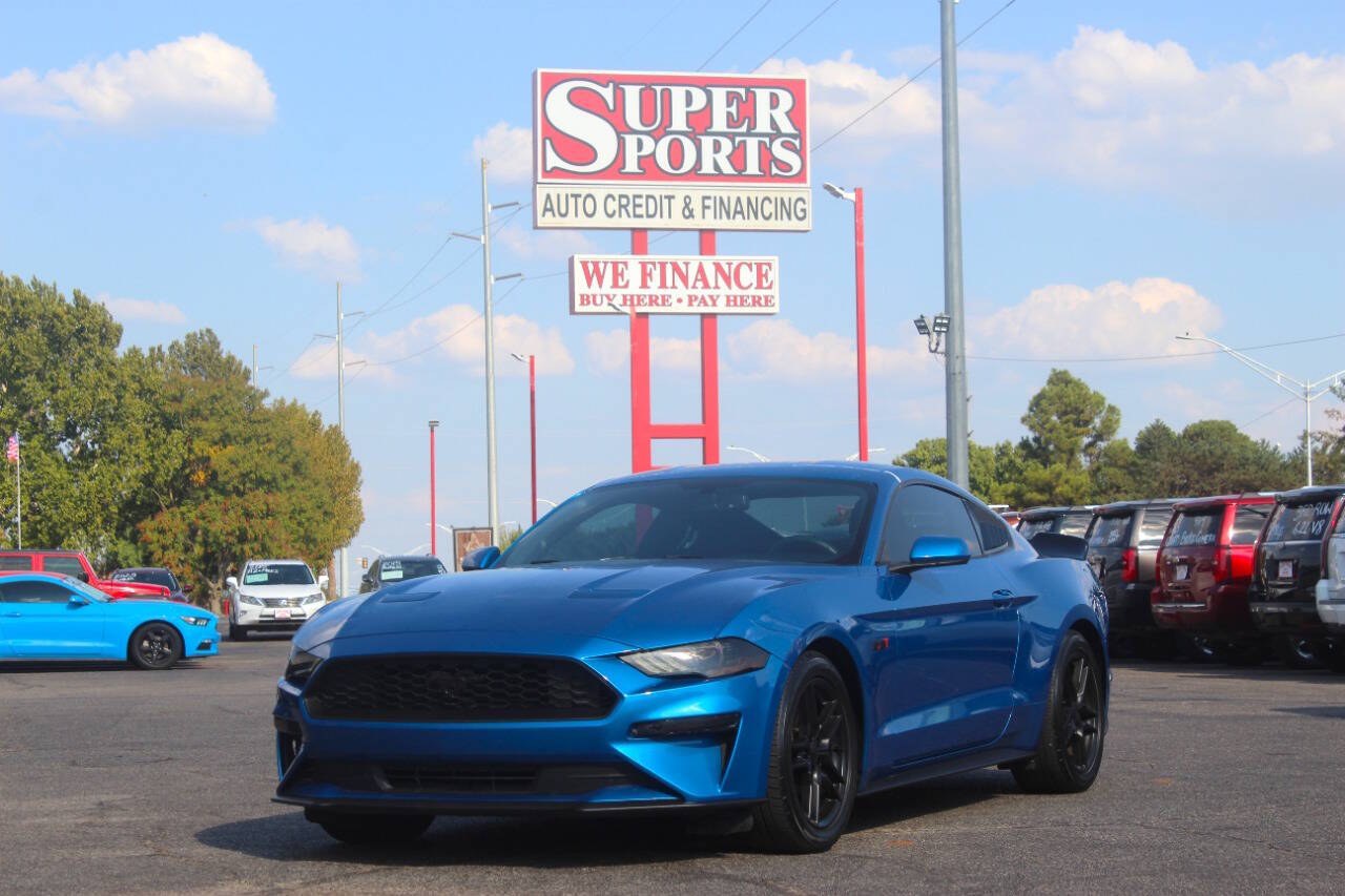 2020 Blue Ford Mustang EcoBoost Coupe (1FA6P8TH1L5) with an 2.3L I4 Turbocharger 2.3L I4 engine, Automatic 10-Speed transmission, located at 4301 NW 39th , Oklahoma City, OK, 73112, (405) 949-5600, 35.512135, -97.598671 - Hablamos espanol. SPEND SMART --- BUY FROM SUPER SPORTS. ALL PRICES, DOWN PAYMENTS, PAYMENTS, AND FINANCE TERMS ARE NEGOTIABLE AT THE TIME OF APPROVAL. WE WILL WORK WITH YOU TO FIT YOUR BUDGET. WE WILL EVEN LOWER AND ADJUST THE NUMBERS TO HELP MAKE THE VEHICLE MORE AFFORDABLE FOR YOU.- Photo#6