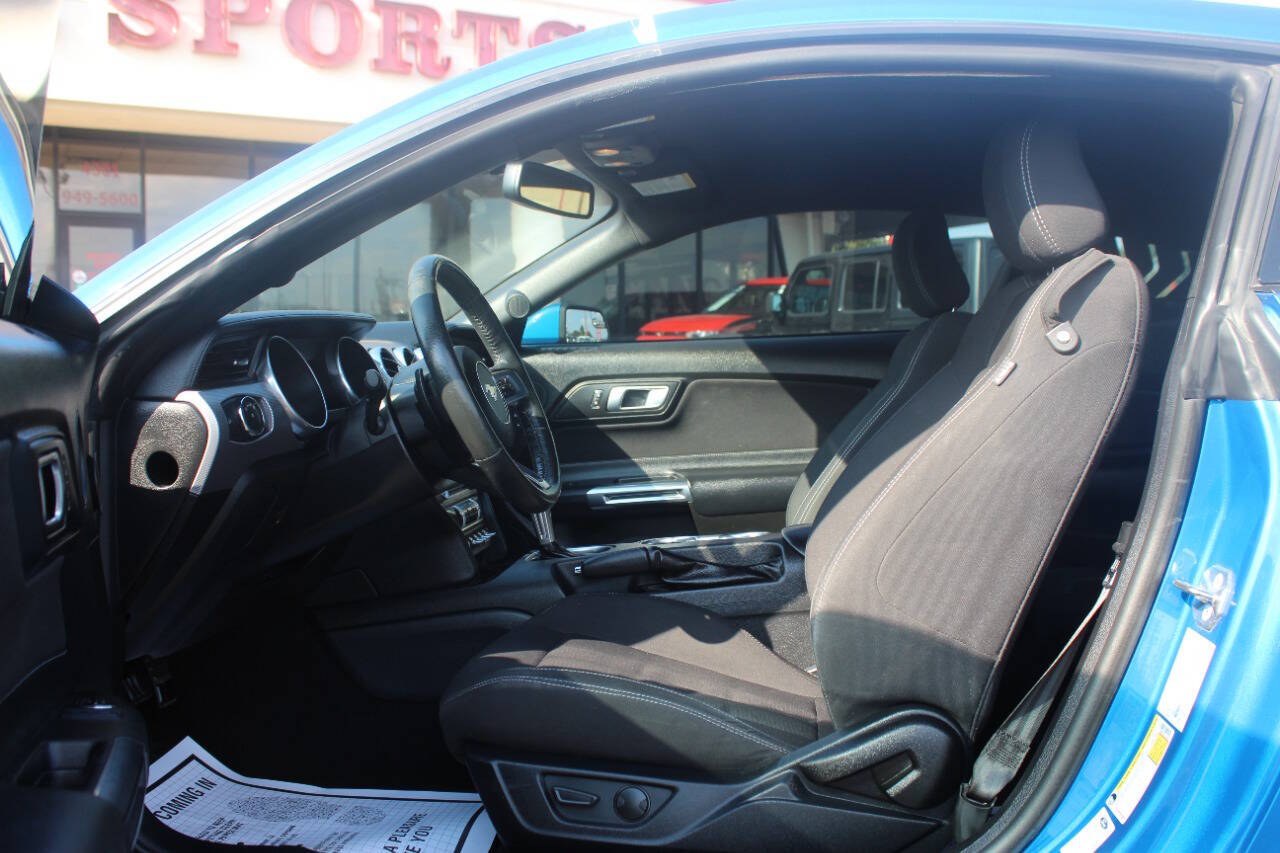 2020 Blue Ford Mustang EcoBoost Coupe (1FA6P8TH1L5) with an 2.3L I4 Turbocharger 2.3L I4 engine, Automatic 10-Speed transmission, located at 4301 NW 39th , Oklahoma City, OK, 73112, (405) 949-5600, 35.512135, -97.598671 - Hablamos espanol. SPEND SMART --- BUY FROM SUPER SPORTS. ALL PRICES, DOWN PAYMENTS, PAYMENTS, AND FINANCE TERMS ARE NEGOTIABLE AT THE TIME OF APPROVAL. WE WILL WORK WITH YOU TO FIT YOUR BUDGET. WE WILL EVEN LOWER AND ADJUST THE NUMBERS TO HELP MAKE THE VEHICLE MORE AFFORDABLE FOR YOU.- Photo#12