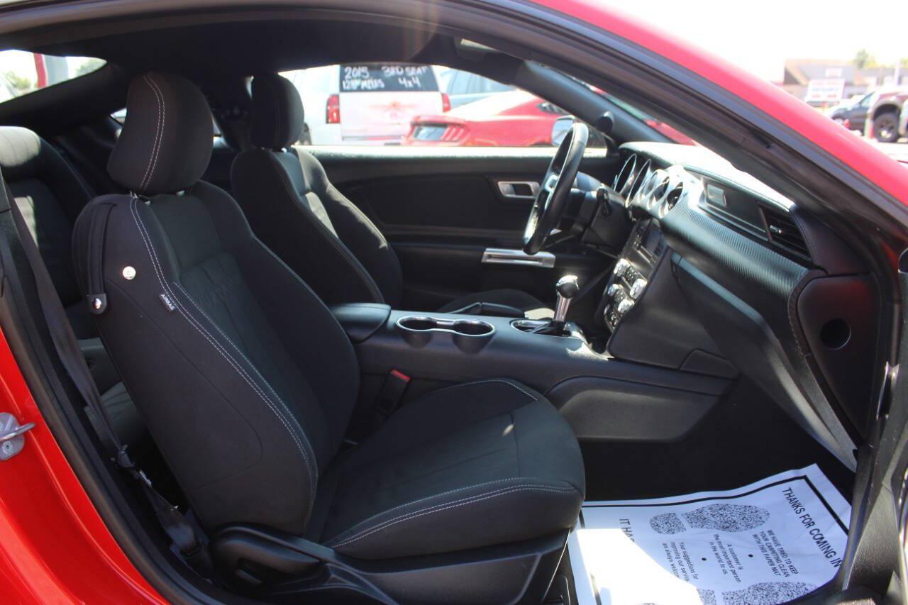 2021 Red Ford Mustang EcoBoost Coupe (1FA6P8TH2M5) with an 2.3L I4 Turbocharger 2.3L I4 engine, Automatic 10-Speed transmission, located at 4301 NW 39th , Oklahoma City, OK, 73112, (405) 949-5600, 35.512135, -97.598671 - Hablamos espanol. SPEND SMART --- BUY FROM SUPER SPORTS. ALL PRICES, DOWN PAYMENTS, PAYMENTS, AND FINANCE TERMS ARE NEGOTIABLE AT THE TIME OF APPROVAL. WE WILL WORK WITH YOU TO FIT YOUR BUDGET. WE WILL EVEN LOWER AND ADJUST THE NUMBERS TO HELP MAKE THE VEHICLE MORE AFFORDABLE FOR YOU.- Photo#8