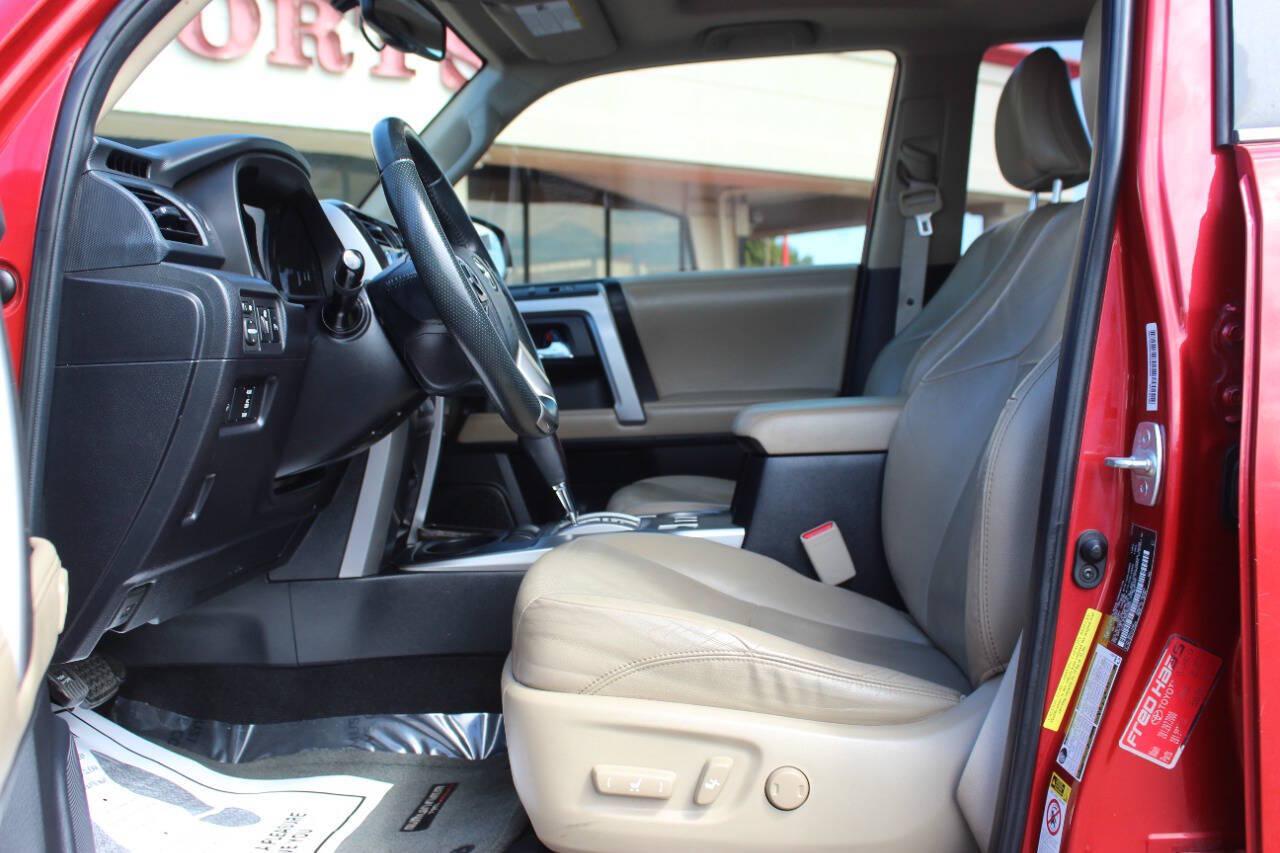 2015 Red Toyota 4Runner SR5 2WD (JTEZU5JR6F5) with an 4.0L V6 270hp 278ft. lbs. 4.0L V6 engine, Automatic 5-Speed transmission, located at 4301 NW 39th , Oklahoma City, OK, 73112, (405) 949-5600, 35.512135, -97.598671 - Hablamos espanol. SPEND SMART --- BUY FROM SUPER SPORTS. ALL PRICES, DOWN PAYMENTS, PAYMENTS, AND FINANCE TERMS ARE NEGOTIABLE AT THE TIME OF APPROVAL. WE WILL WORK WITH YOU TO FIT YOUR BUDGET. WE WILL EVEN LOWER AND ADJUST THE NUMBERS TO HELP MAKE THE VEHICLE MORE AFFORDABLE FOR YOU.- Photo#16