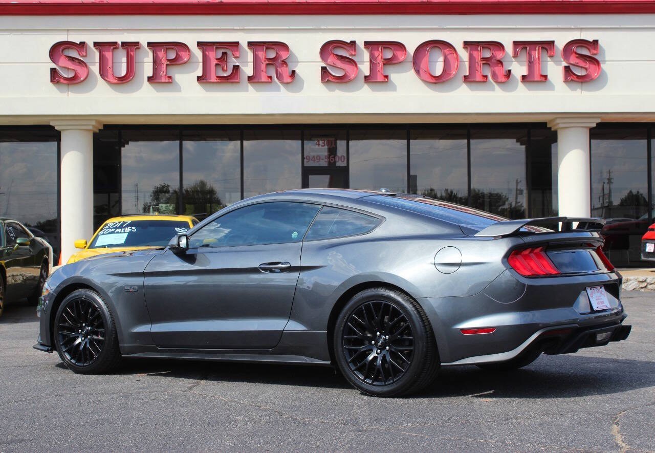 2019 Gray Ford Mustang GT Premium Coupe (1FA6P8CF8K5) with an 5.0L V8 5.0L V8 engine, Automatic 10-Speed transmission, located at 4301 NW 39th , Oklahoma City, OK, 73112, (405) 949-5600, 35.512135, -97.598671- Photo#4
