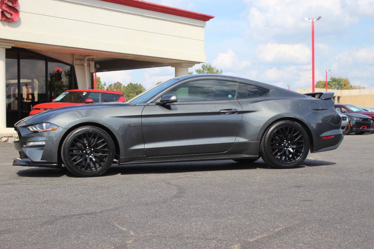 2019 Gray Ford Mustang GT Premium Coupe (1FA6P8CF8K5) with an 5.0L V8 5.0L V8 engine, Automatic 10-Speed transmission, located at 4301 NW 39th , Oklahoma City, OK, 73112, (405) 949-5600, 35.512135, -97.598671- Photo#5