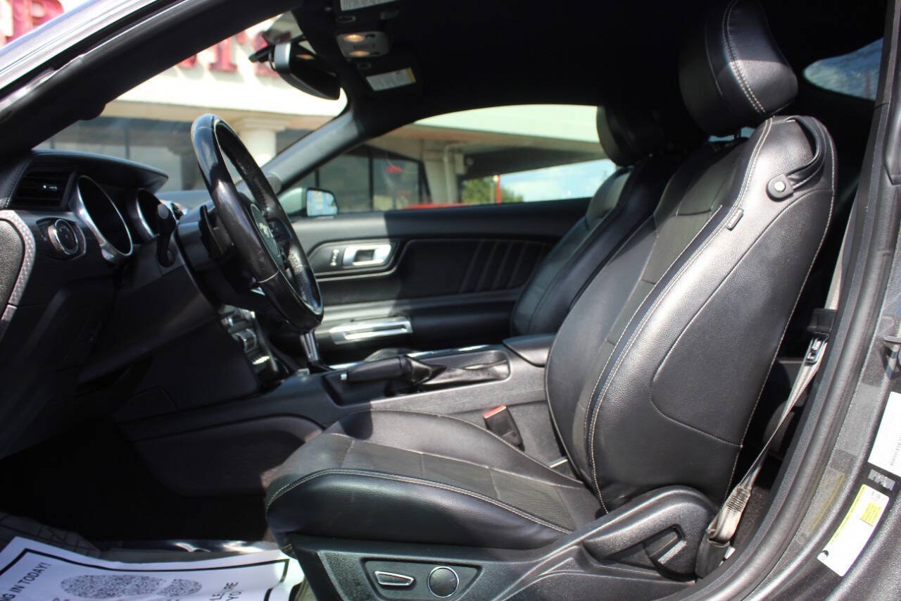 2019 Gray Ford Mustang GT Premium Coupe (1FA6P8CF8K5) with an 5.0L V8 5.0L V8 engine, Automatic 10-Speed transmission, located at 4301 NW 39th , Oklahoma City, OK, 73112, (405) 949-5600, 35.512135, -97.598671- Photo#14