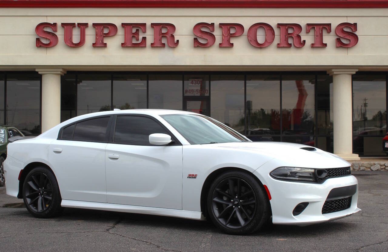 2019 White Dodge Charger R/T 392 (2C3CDXGJ7KH) with an HEMI 6.4L V8 485hp 475ft. lbs. 6.4L V8 engine, Automatic 8-Speed transmission, located at 4301 NW 39th , Oklahoma City, OK, 73112, (405) 949-5600, 35.512135, -97.598671 - Hablamos espanol. SPEND SMART --- BUY FROM SUPER SPORTS. ALL PRICES, DOWN PAYMENTS, PAYMENTS, AND FINANCE TERMS ARE NEGOTIABLE AT THE TIME OF APPROVAL. WE WILL WORK WITH YOU TO FIT YOUR BUDGET. WE WILL EVEN LOWER AND ADJUST THE NUMBERS TO HELP MAKE THE VEHICLE MORE AFFORDABLE FOR YOU.- Photo#0