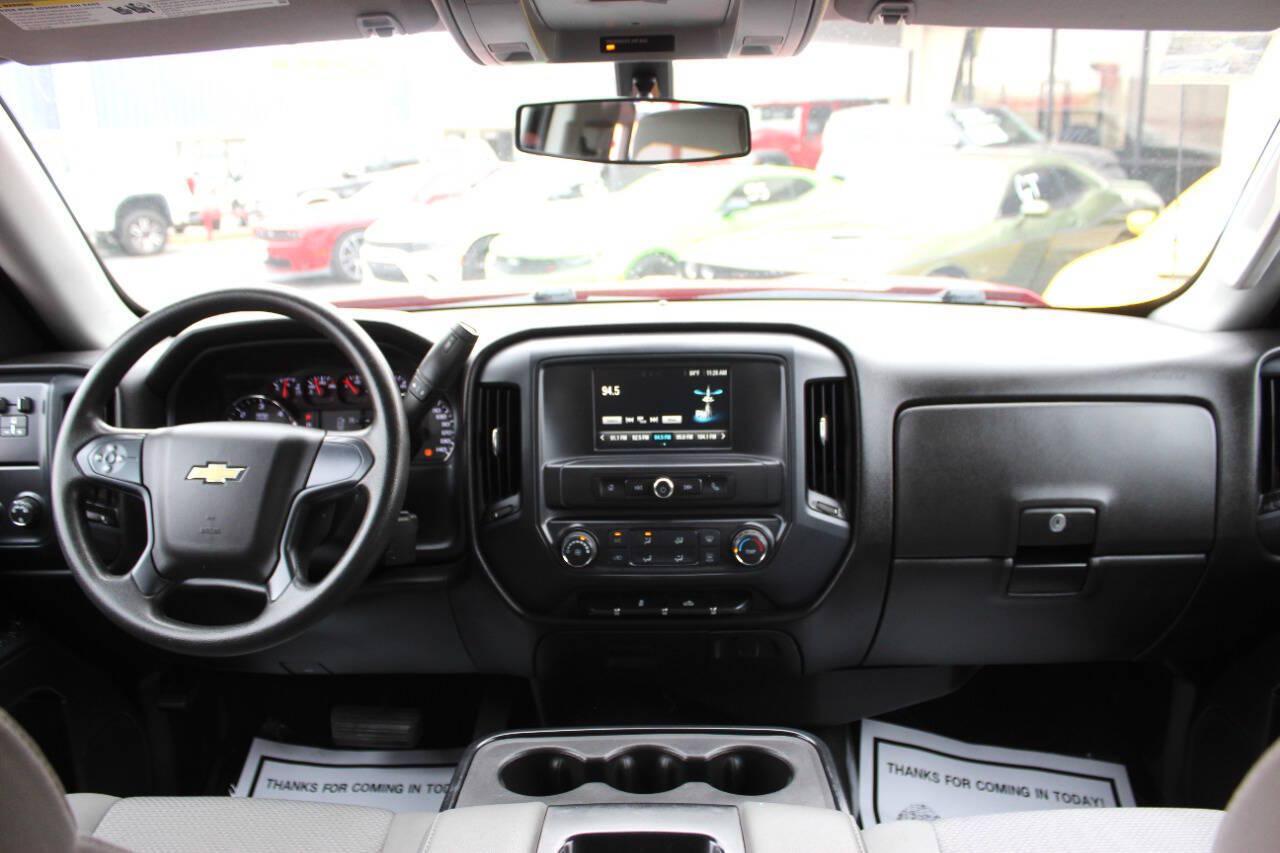 2016 Red Chevrolet Silverado 1500 Work Truck Double Cab 4WD (1GCVKPEC5GZ) with an EcoTec3 5.3L V8 355hp 383ft. lbs. 5.3L V8 engine, Automatic 6-Speed transmission, located at 4301 NW 39th , Oklahoma City, OK, 73112, (405) 949-5600, 35.512135, -97.598671 - Hablamos espanol. SPEND SMART --- BUY FROM SUPER SPORTS. ALL PRICES, DOWN PAYMENTS, PAYMENTS, AND FINANCE TERMS ARE NEGOTIABLE AT THE TIME OF APPROVAL. WE WILL WORK WITH YOU TO FIT YOUR BUDGET. WE WILL EVEN LOWER AND ADJUST THE NUMBERS TO HELP MAKE THE VEHICLE MORE AFFORDABLE FOR YOU.- Photo#17
