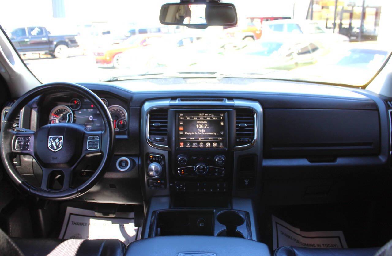 2015 Black RAM 1500 Sport Crew Cab SWB 4WD (1C6RR7MT9FS) with an HEMI 5.7L V8 395hp 410ft. lbs. 5.7L V8 engine, Automatic 8-Speed transmission, located at 4301 NW 39th , Oklahoma City, OK, 73112, (405) 949-5600, 35.512135, -97.598671 - Hablamos espanol. SPEND SMART --- BUY FROM SUPER SPORTS. ALL PRICES, DOWN PAYMENTS, PAYMENTS, AND FINANCE TERMS ARE NEGOTIABLE AT THE TIME OF APPROVAL. WE WILL WORK WITH YOU TO FIT YOUR BUDGET. WE WILL EVEN LOWER AND ADJUST THE NUMBERS TO HELP MAKE THE VE HICLE MORE AFFORDABLE FOR YOU.- Photo#16